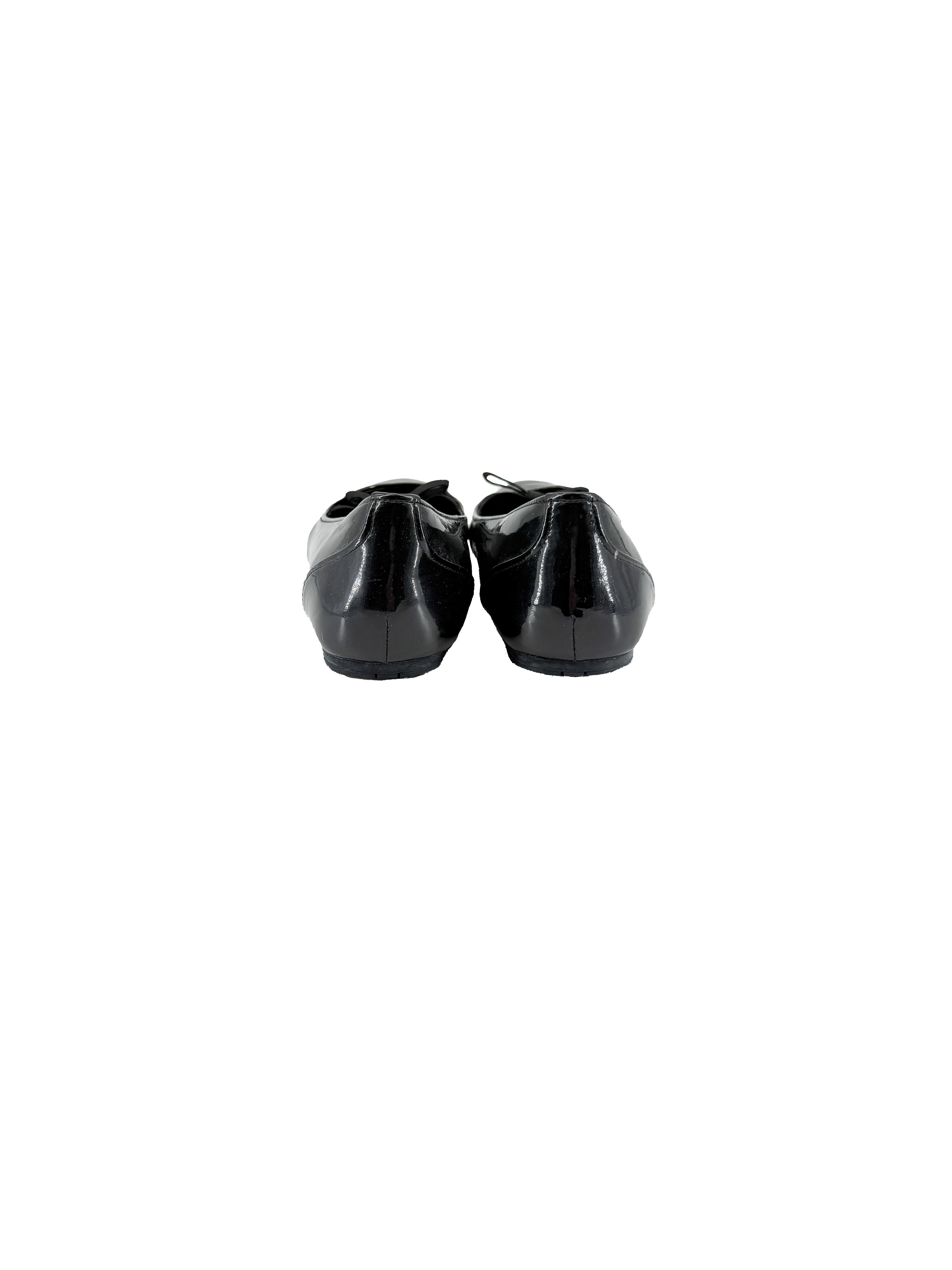 Prada black patent leather flats size 38 *as is*