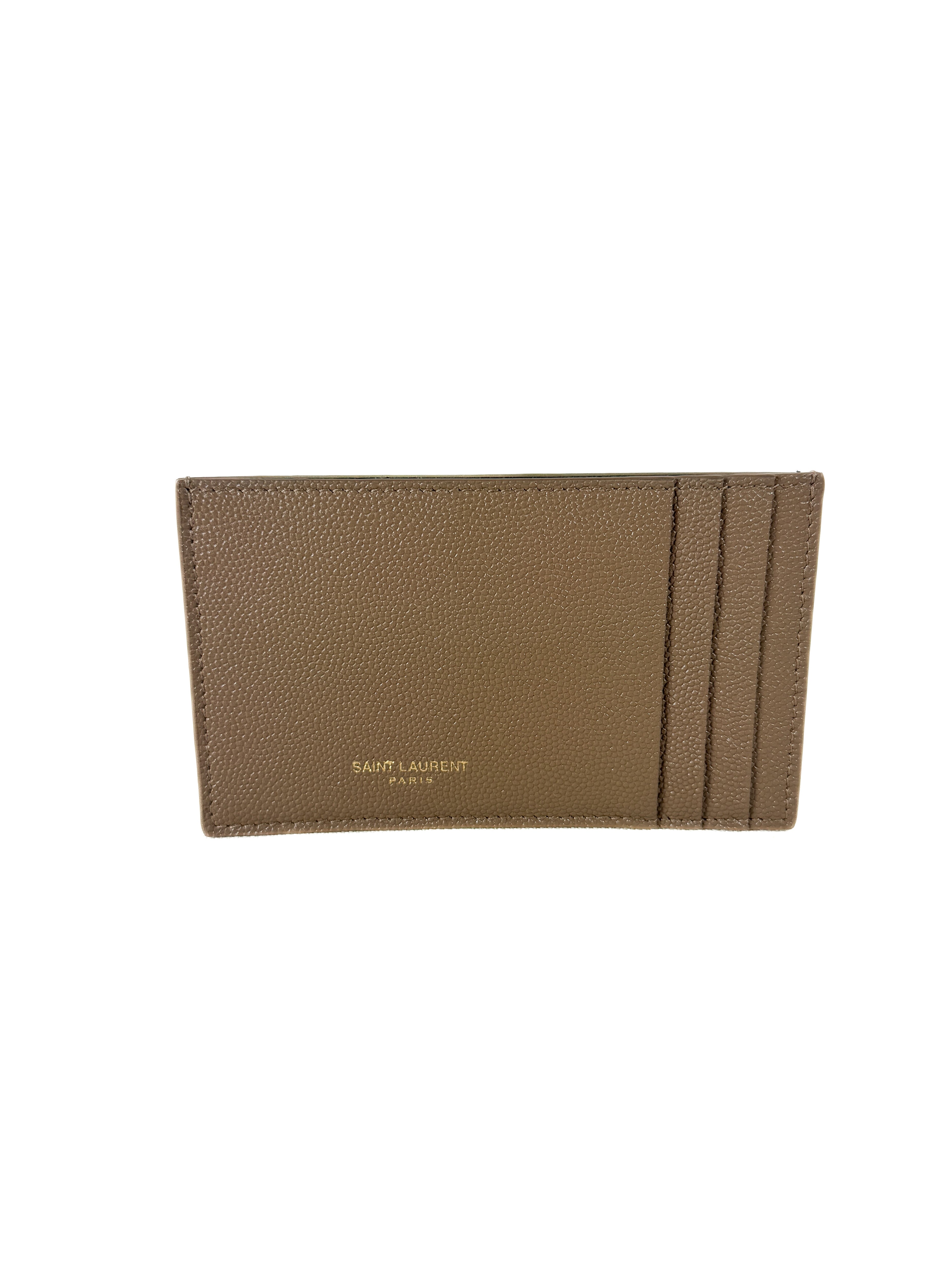 Saint Laurent taupe uptown chain wallet GNC607788 0722