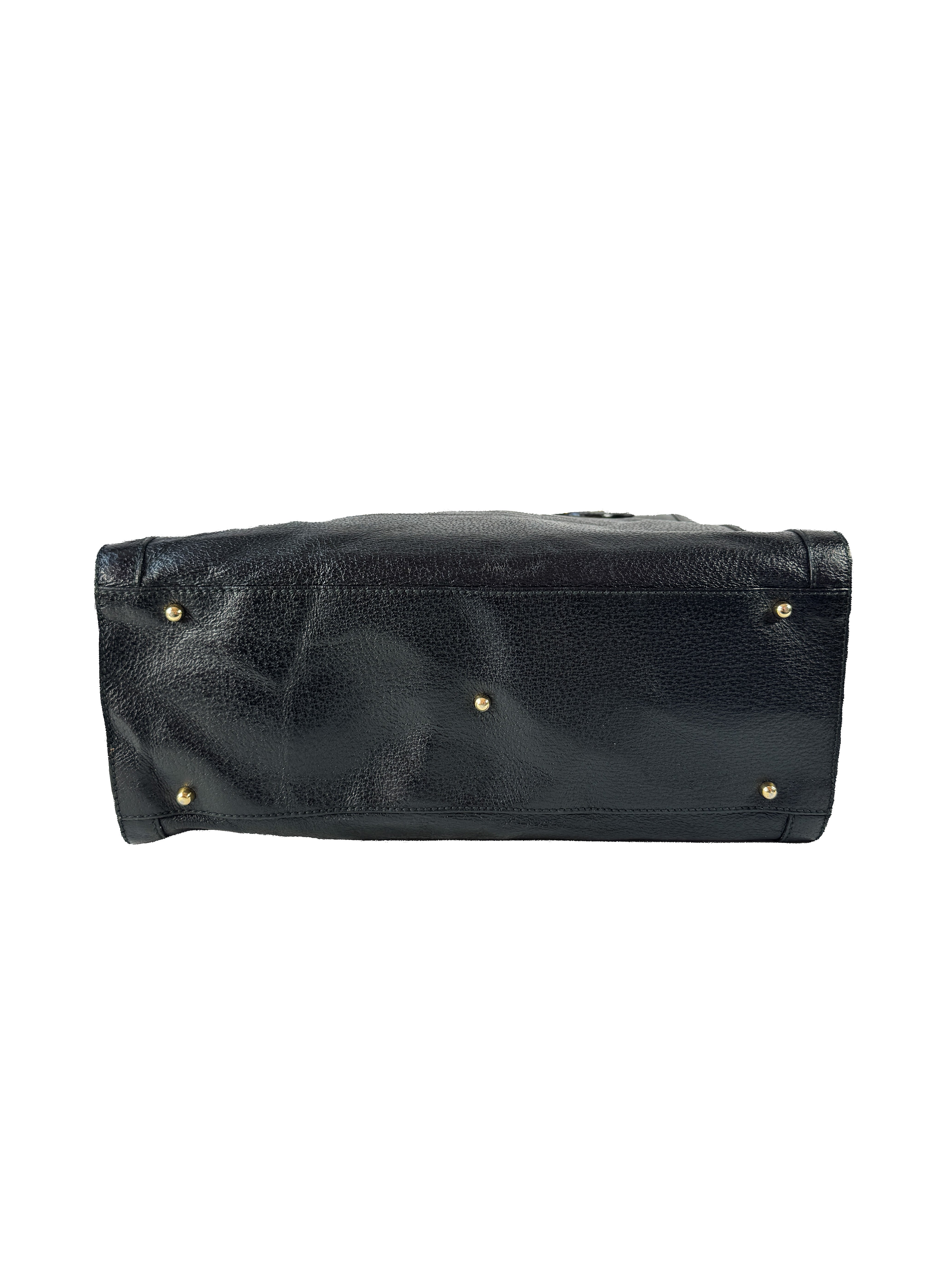 Gucci black leather vintage Diana bamboo tote 002-1186-0260 *as is*