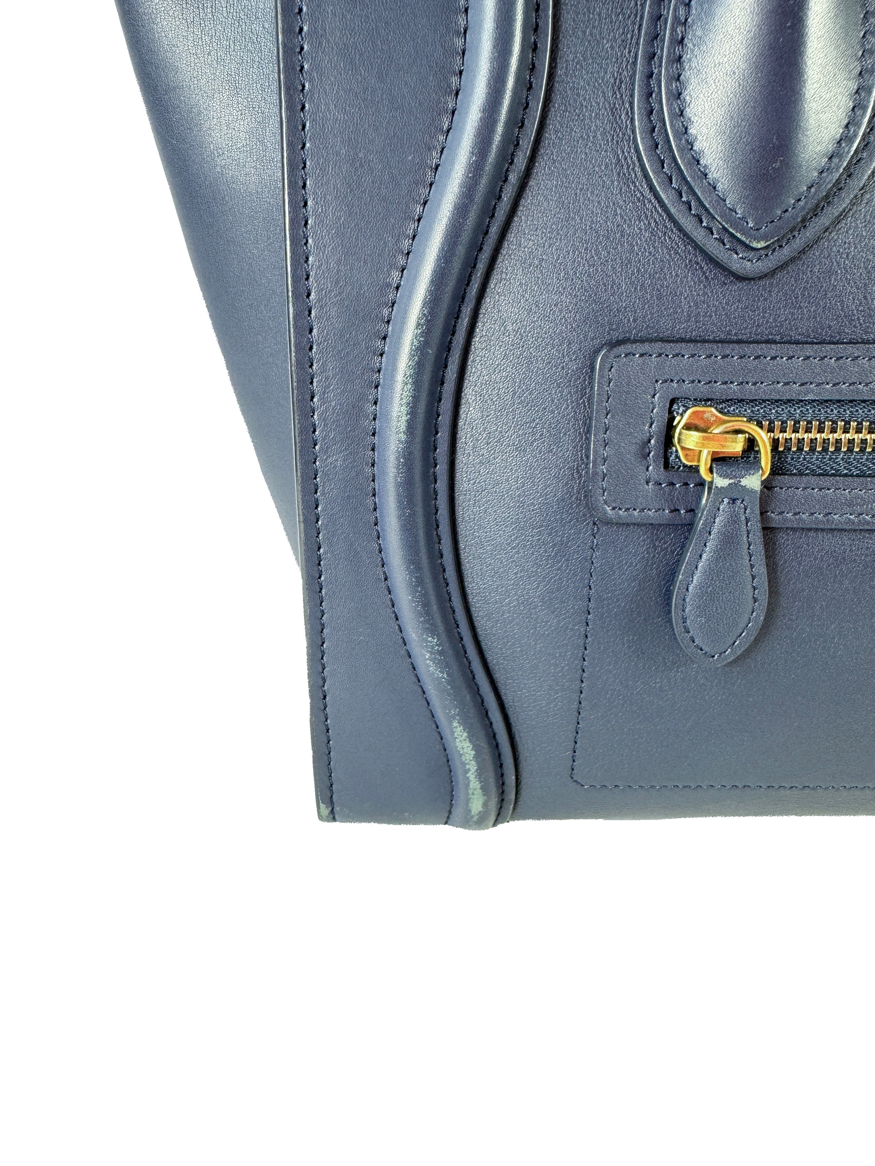 Celine navy smooth leather Mini luggage SAT4105 SMM4115
