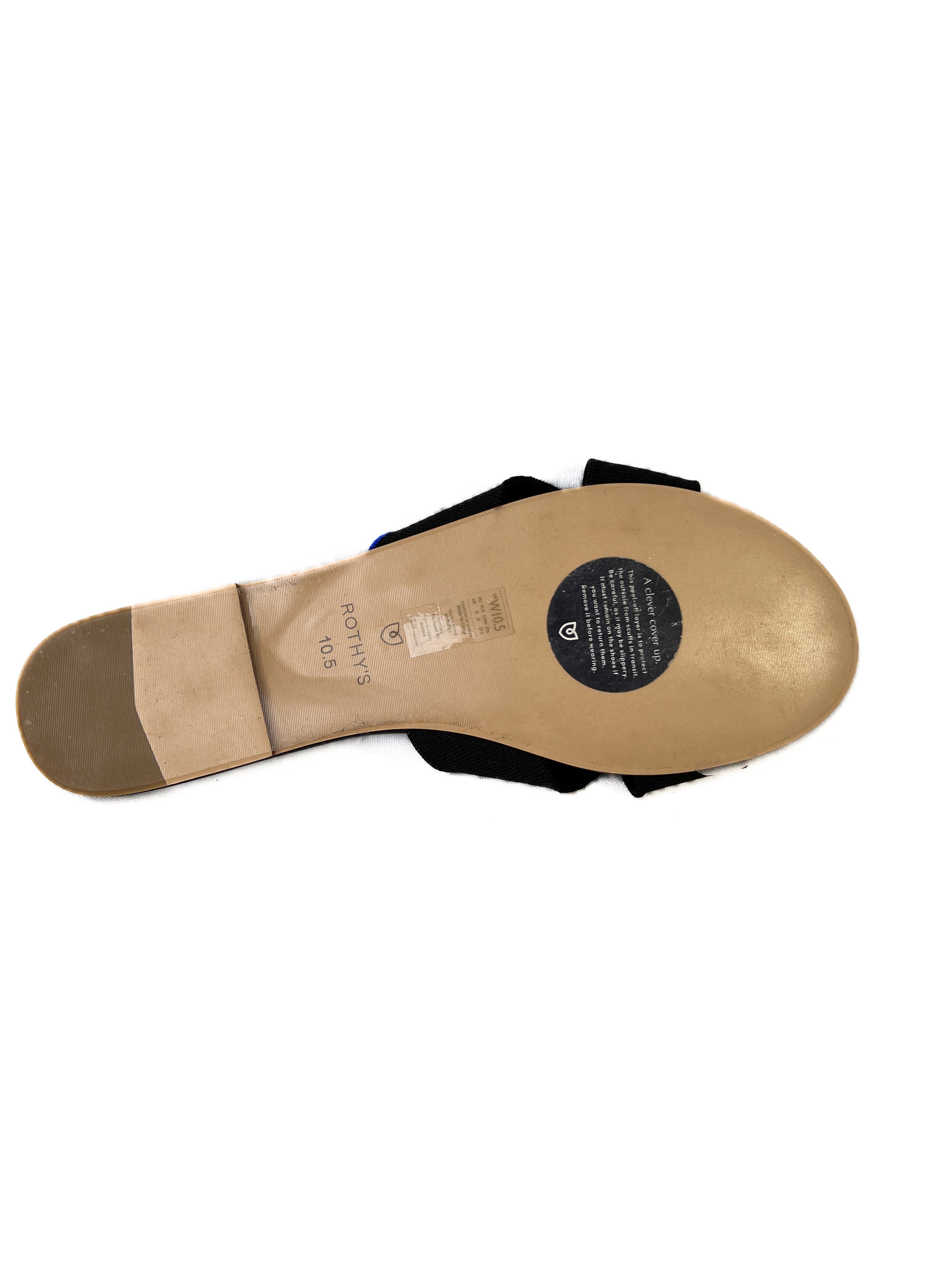 Rothy's black bow knot slide sandals size 10.5 NEW