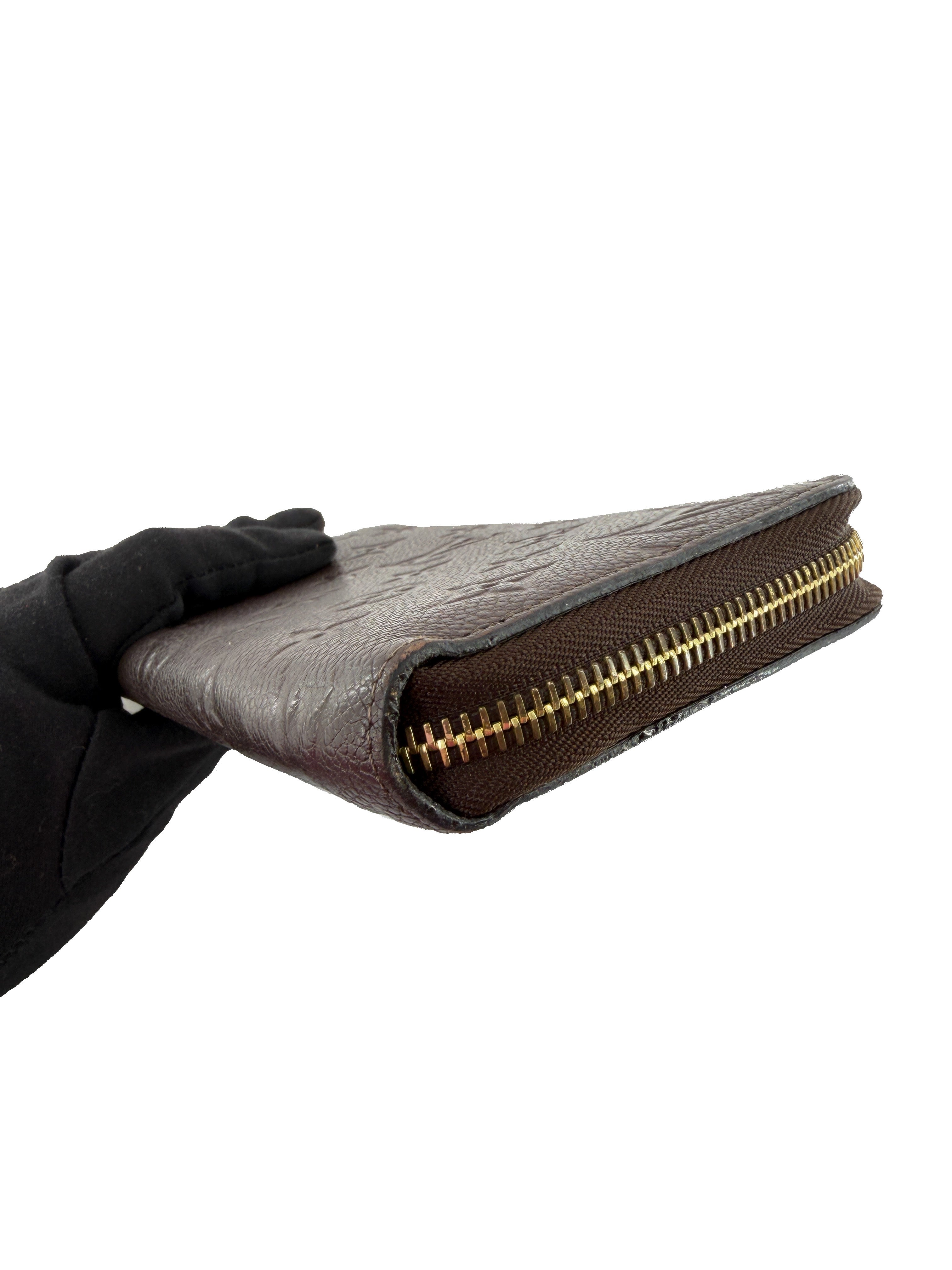 Louis Vuitton brown empreinte leather zippy wallet SP4183