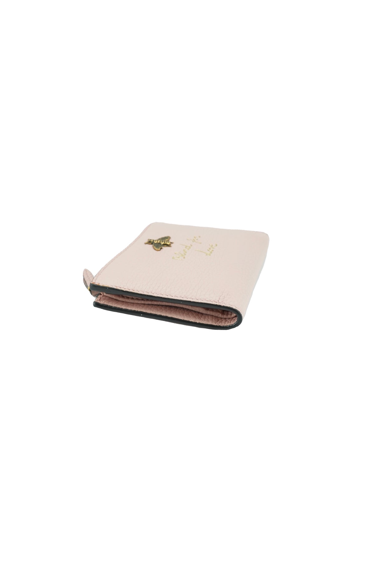Gucci light pink blind for love Animalier compact wallet 498094-525040