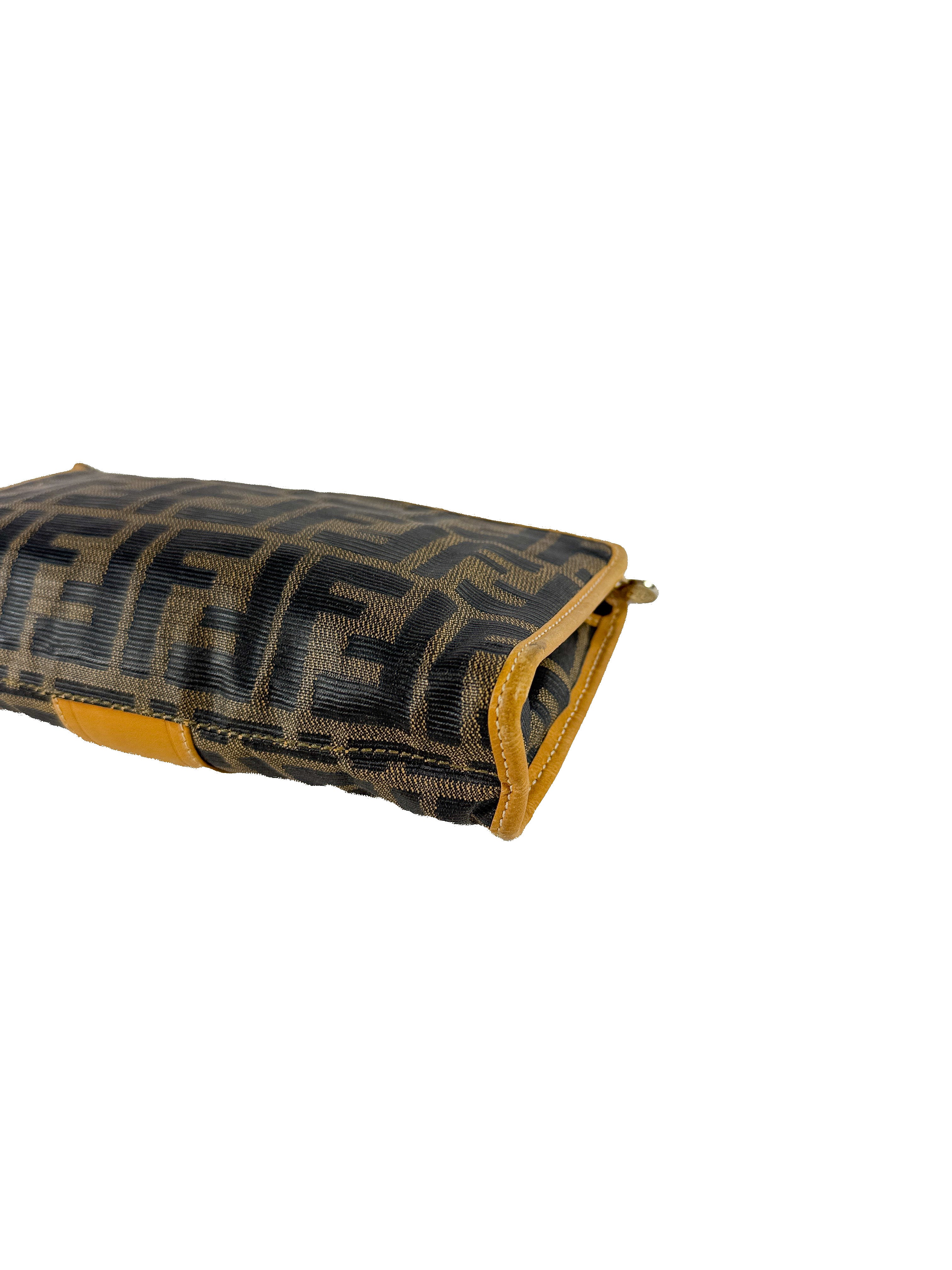 Fendi pequin striped vintage zip pouch