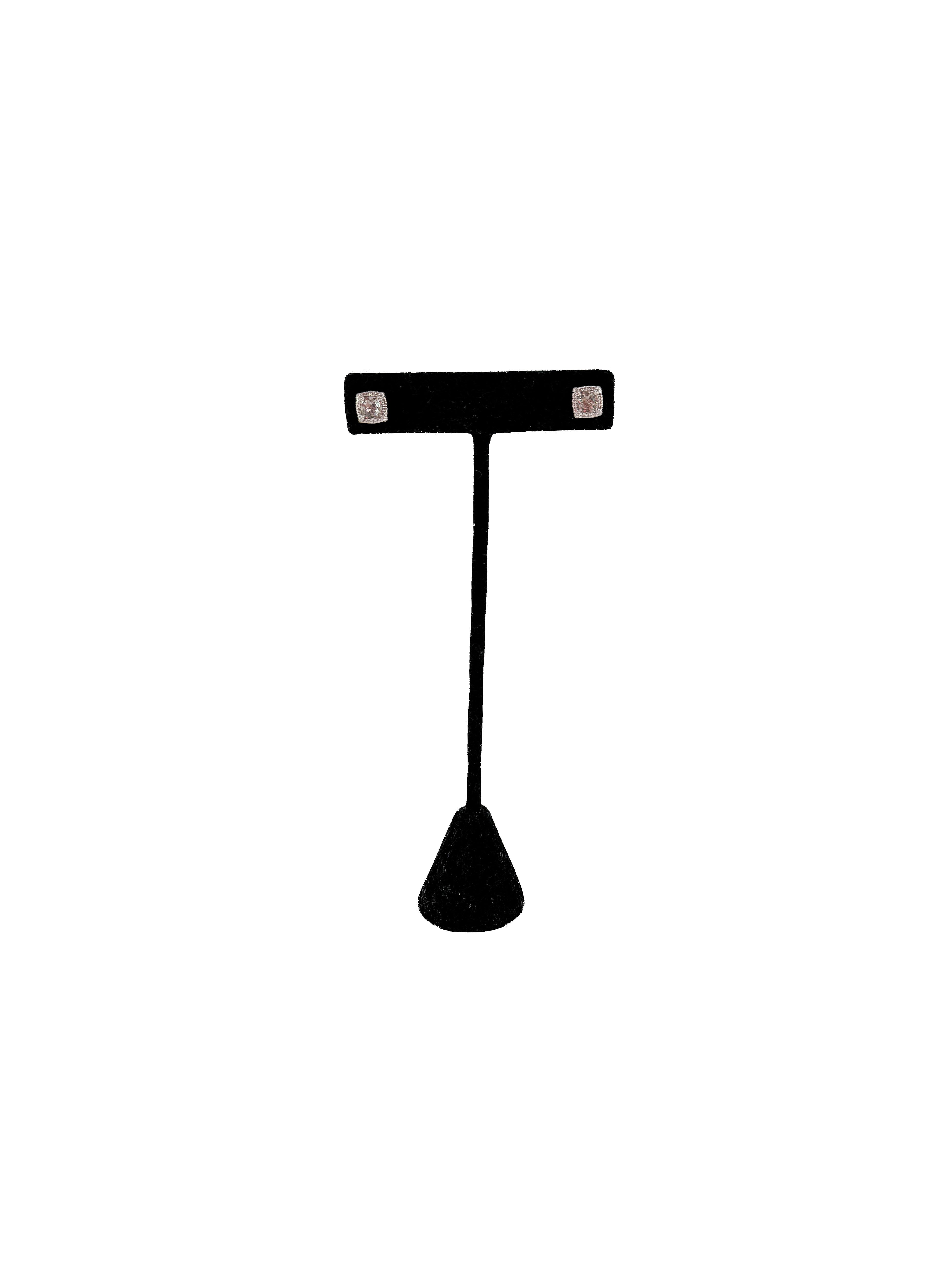 David Yurman sterling silver, diamonds, prasiolite petite Chatelaine 5MM stud earrings