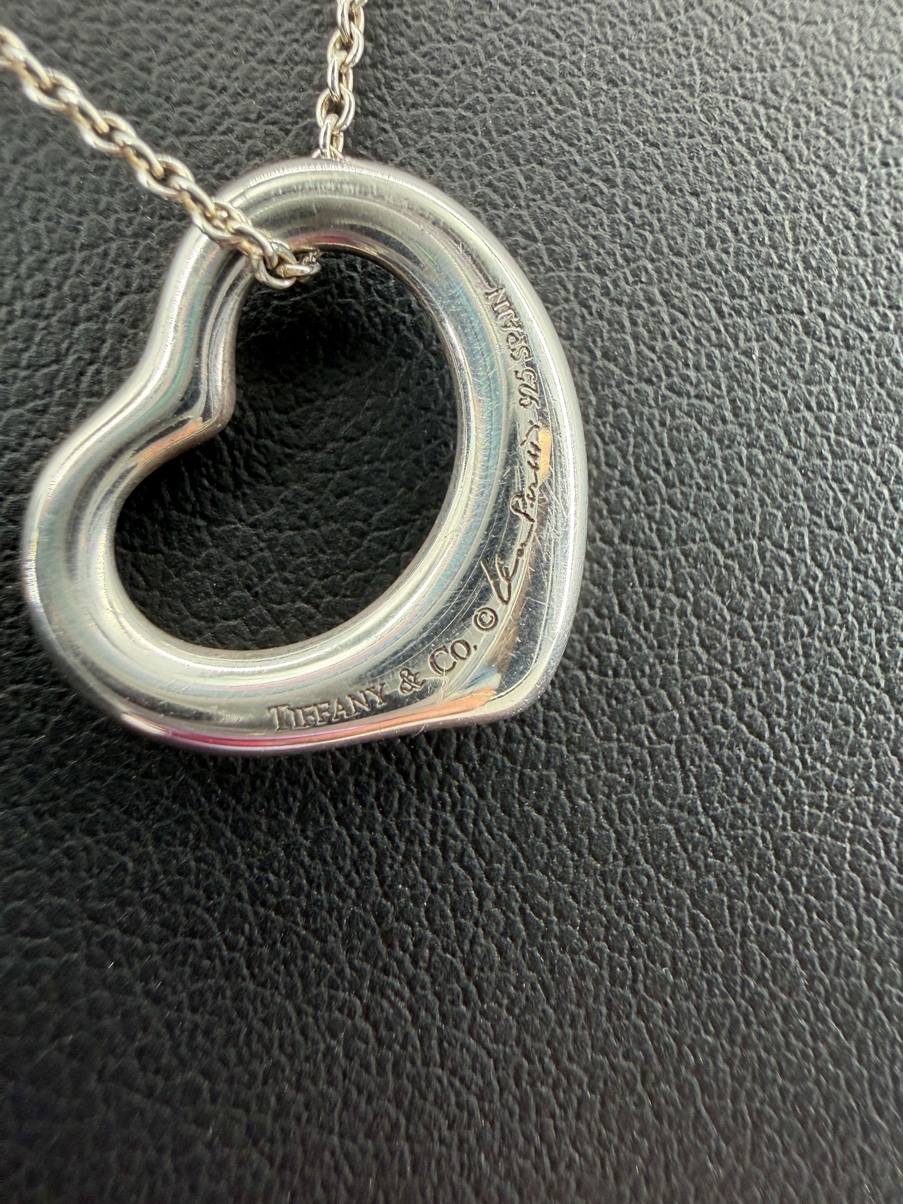 Tiffany & Co Elsa Peretti medium 22mm open heart necklace