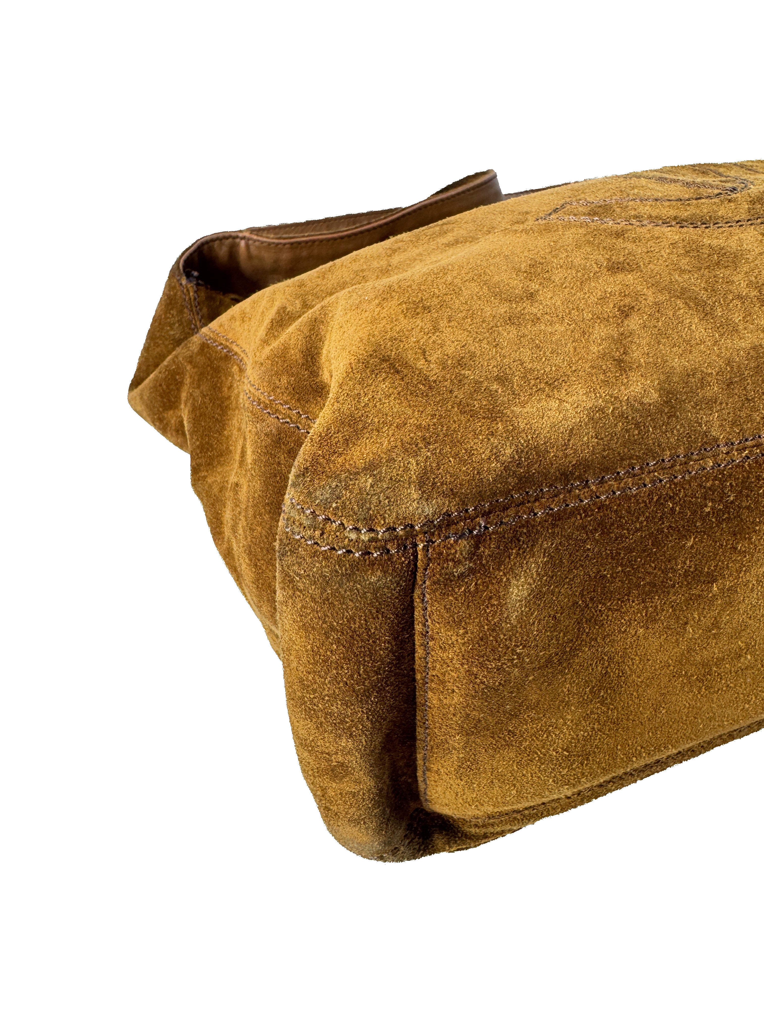 Chanel brown suede CC logo tassel bag 5009482