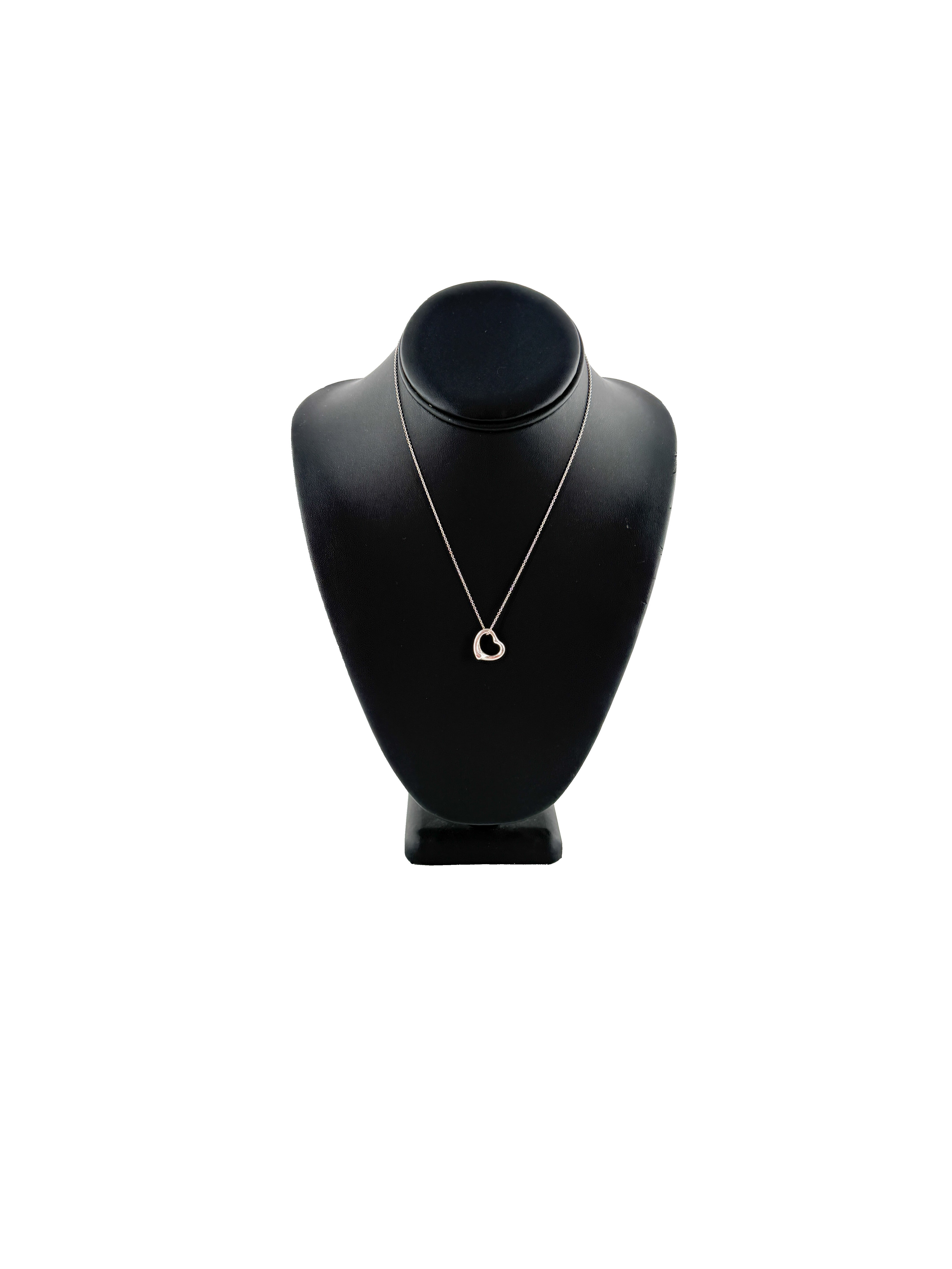 Tiffany & Co Elsa Peretti sterling silver open heart necklace