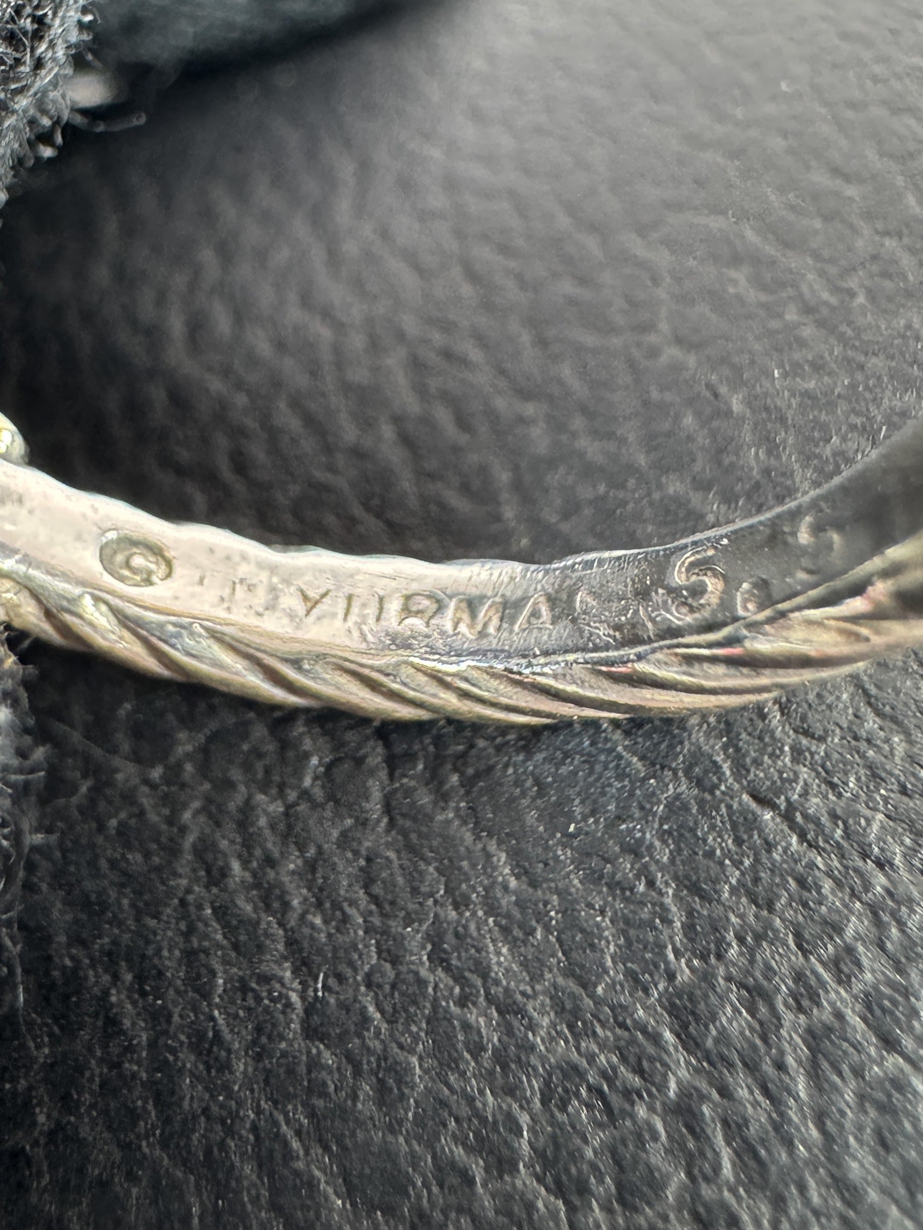 David Yurman sterling silver, 14k gold double X ring