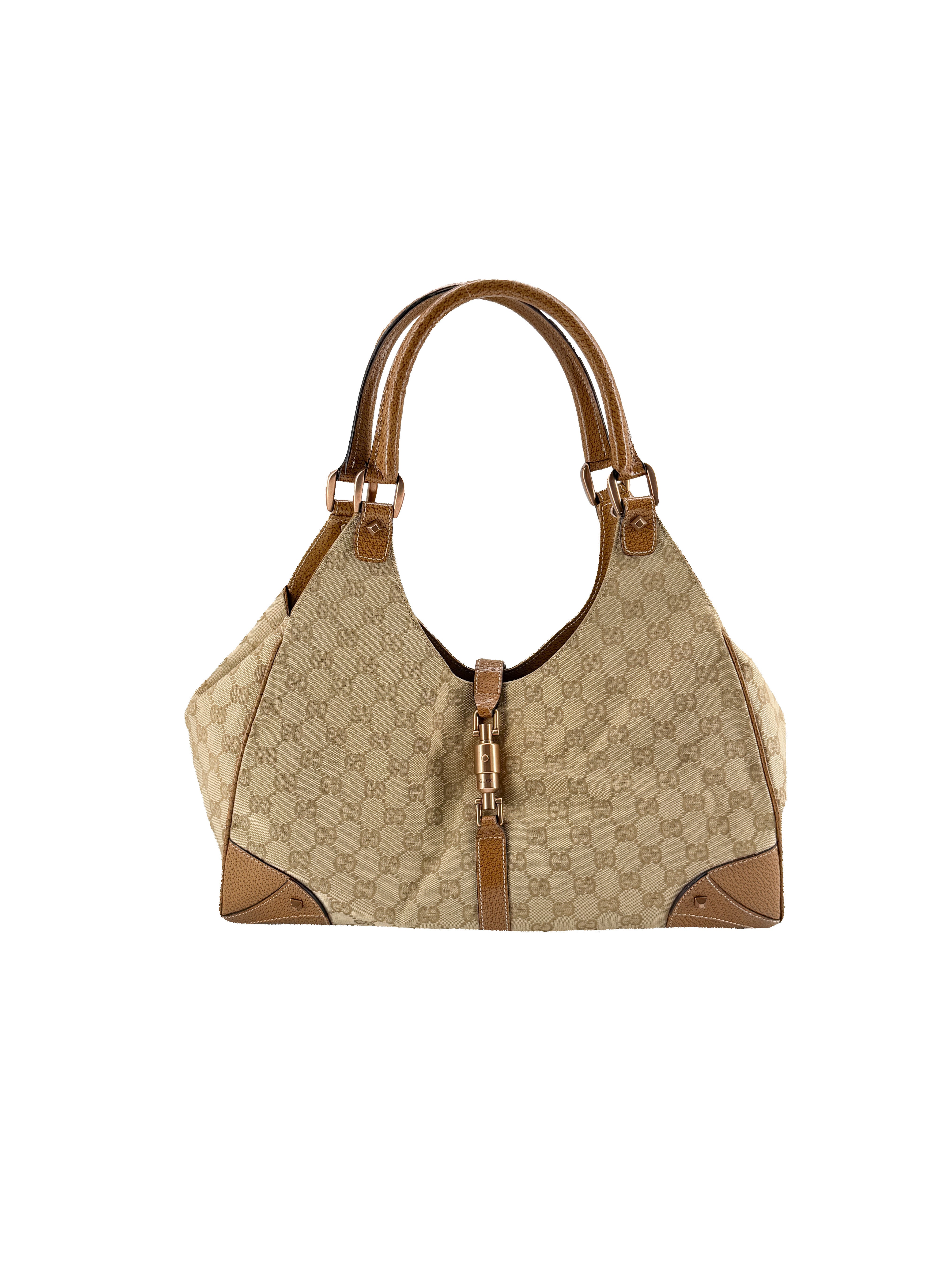 Gucci brown GG canvas Bardot shoulder bag 124404 203414