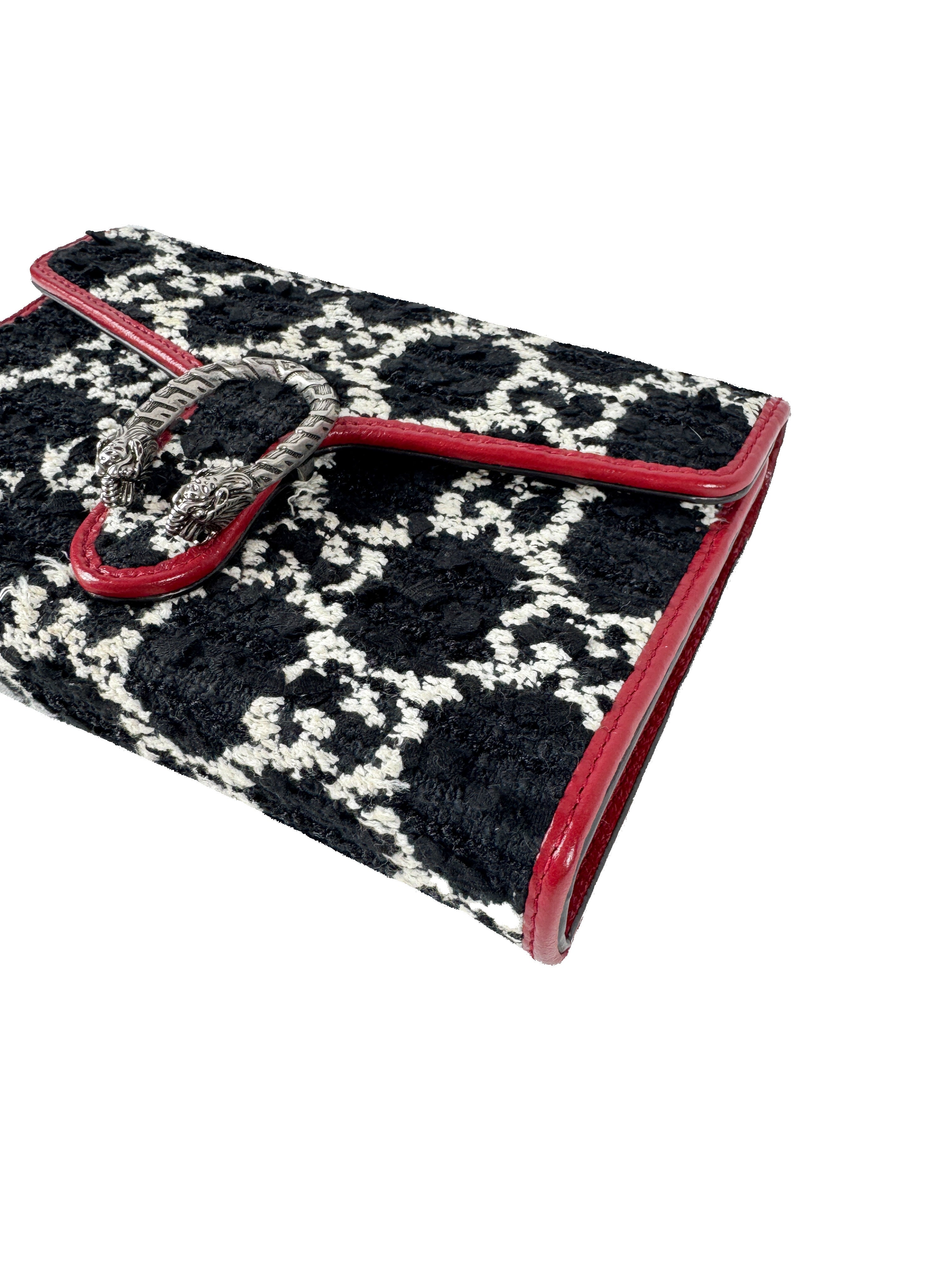 Gucci tweed GG monogram Mini Dionysus chain wallet 493075