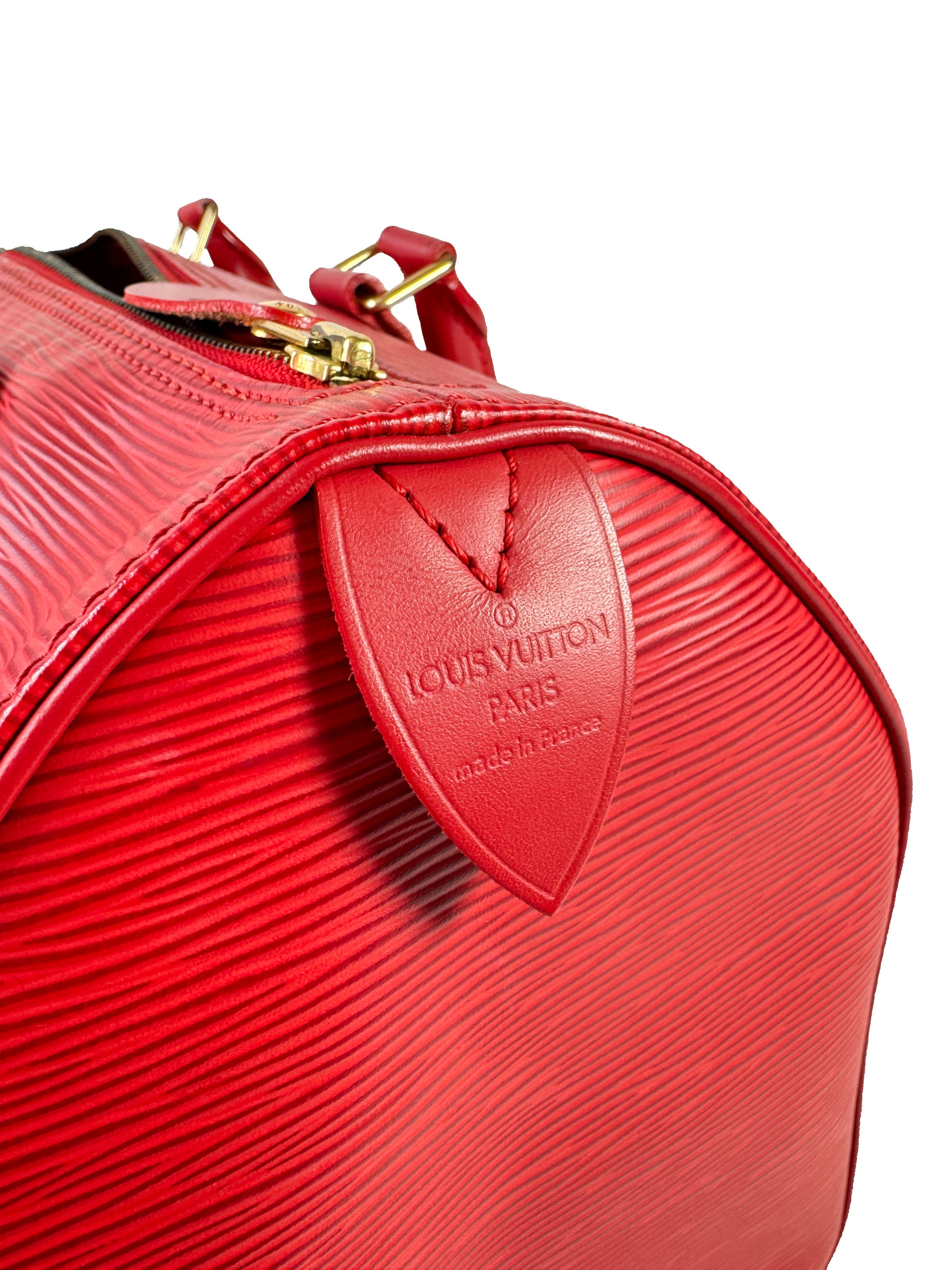 Louis Vuitton red epi leather Speedy 30 SP0024