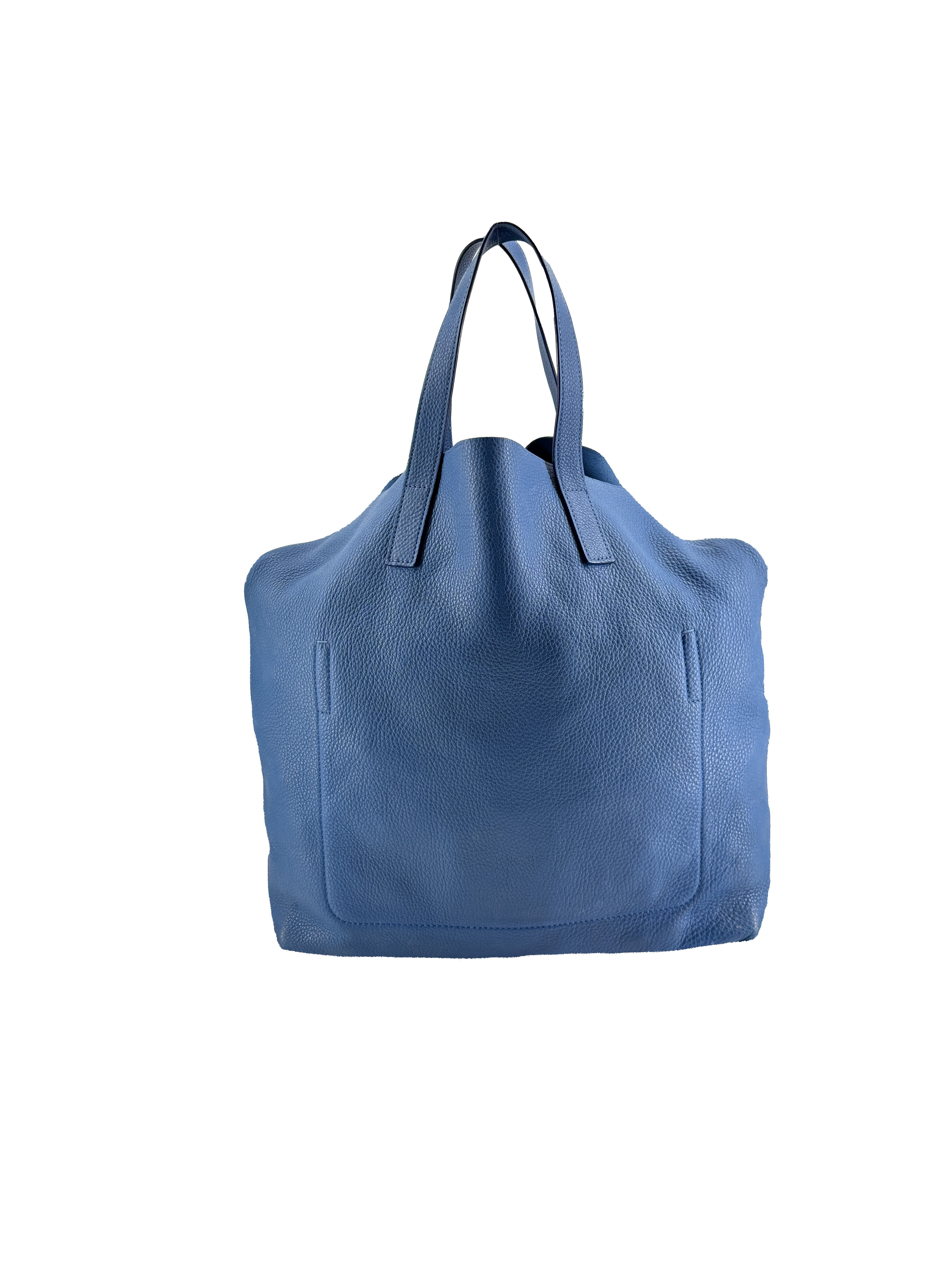 Prada blue leather slouchy Shopper tote 31
