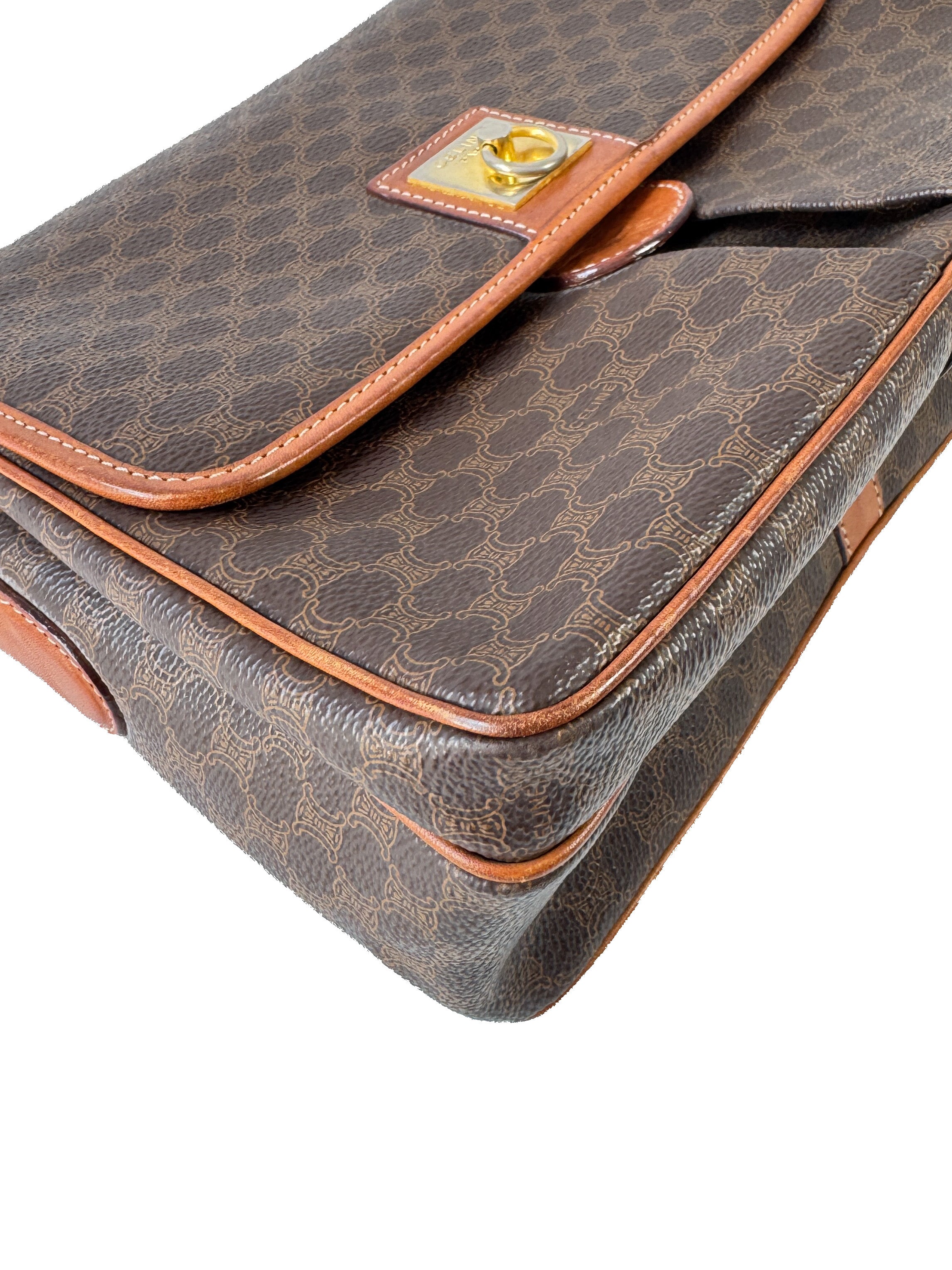 Celine vintage brown Macadame shoulder bag M12