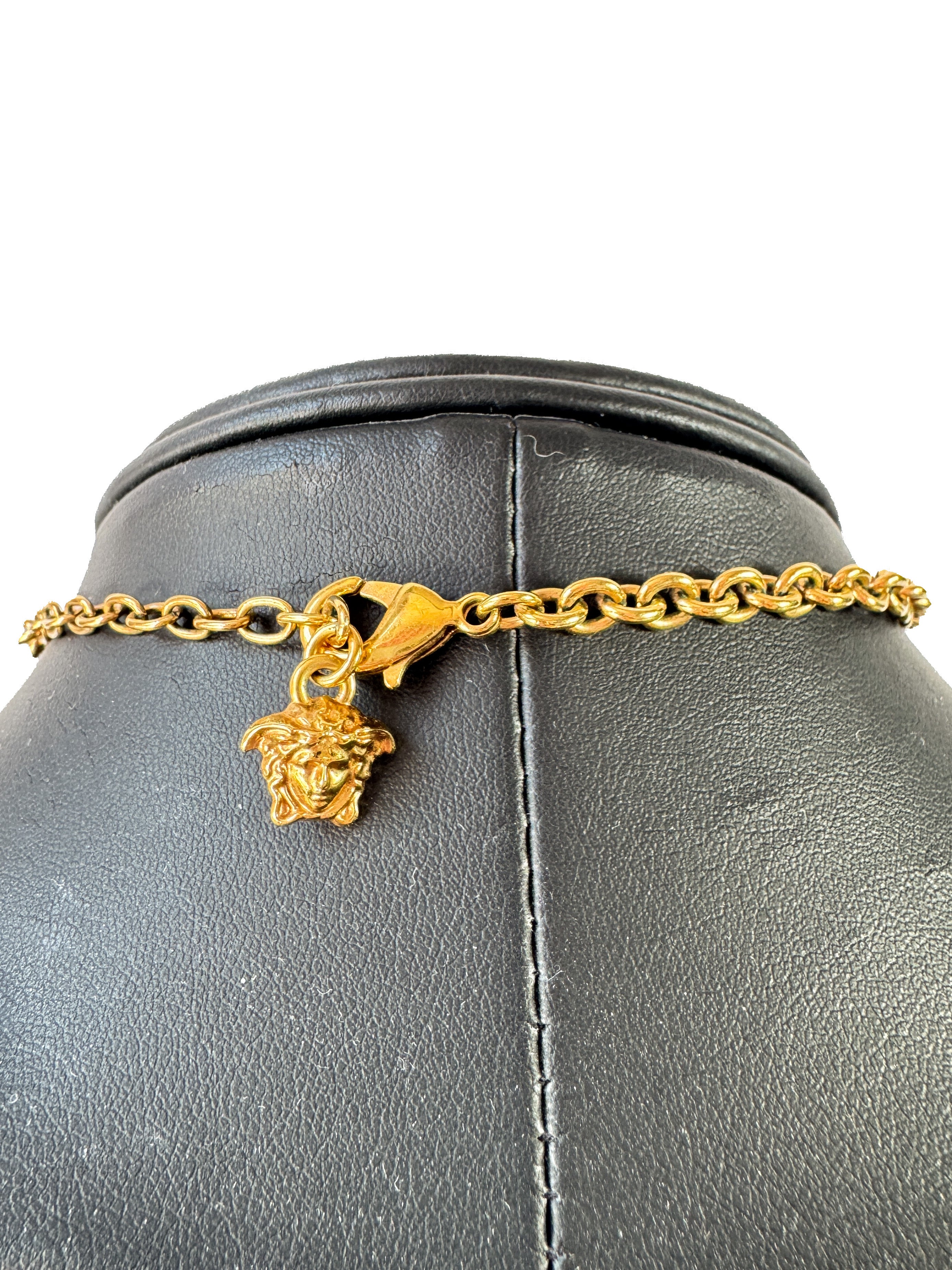 Versace black/gold Medusa head necklace