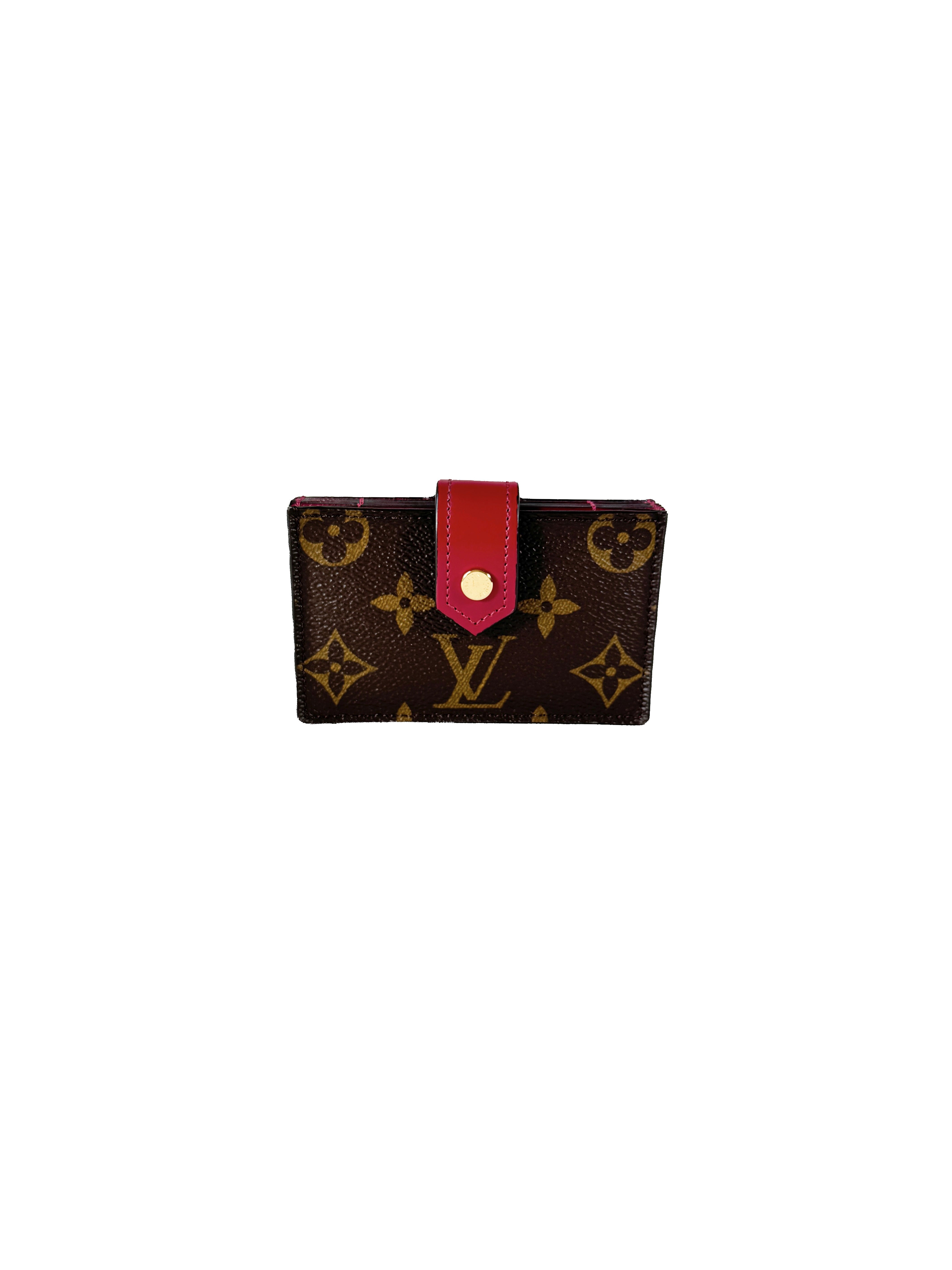 Louis Vuitton Monogram Gusset Card Holder dark pink FH3280