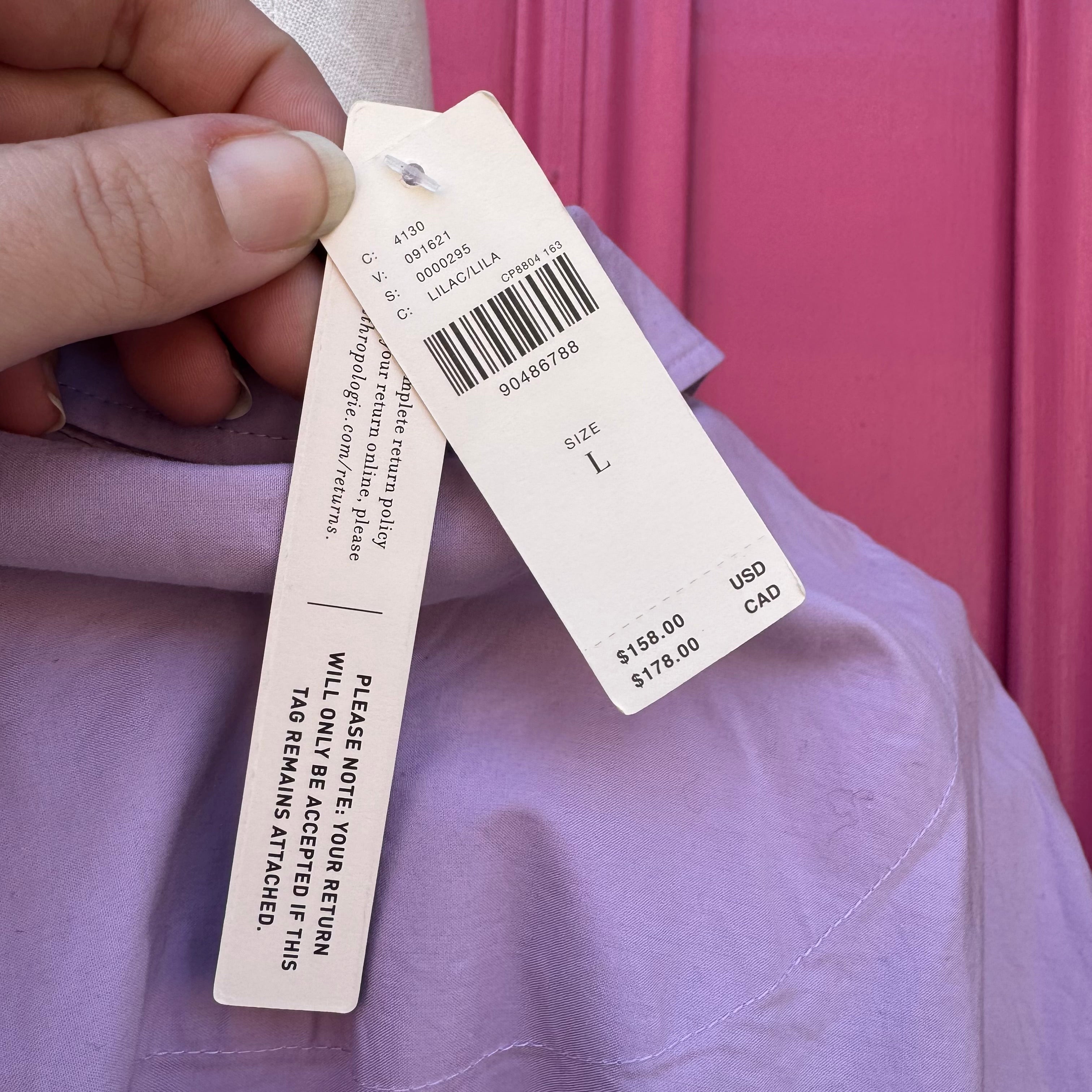 Maeve purple button up eyelet dress size L NWT