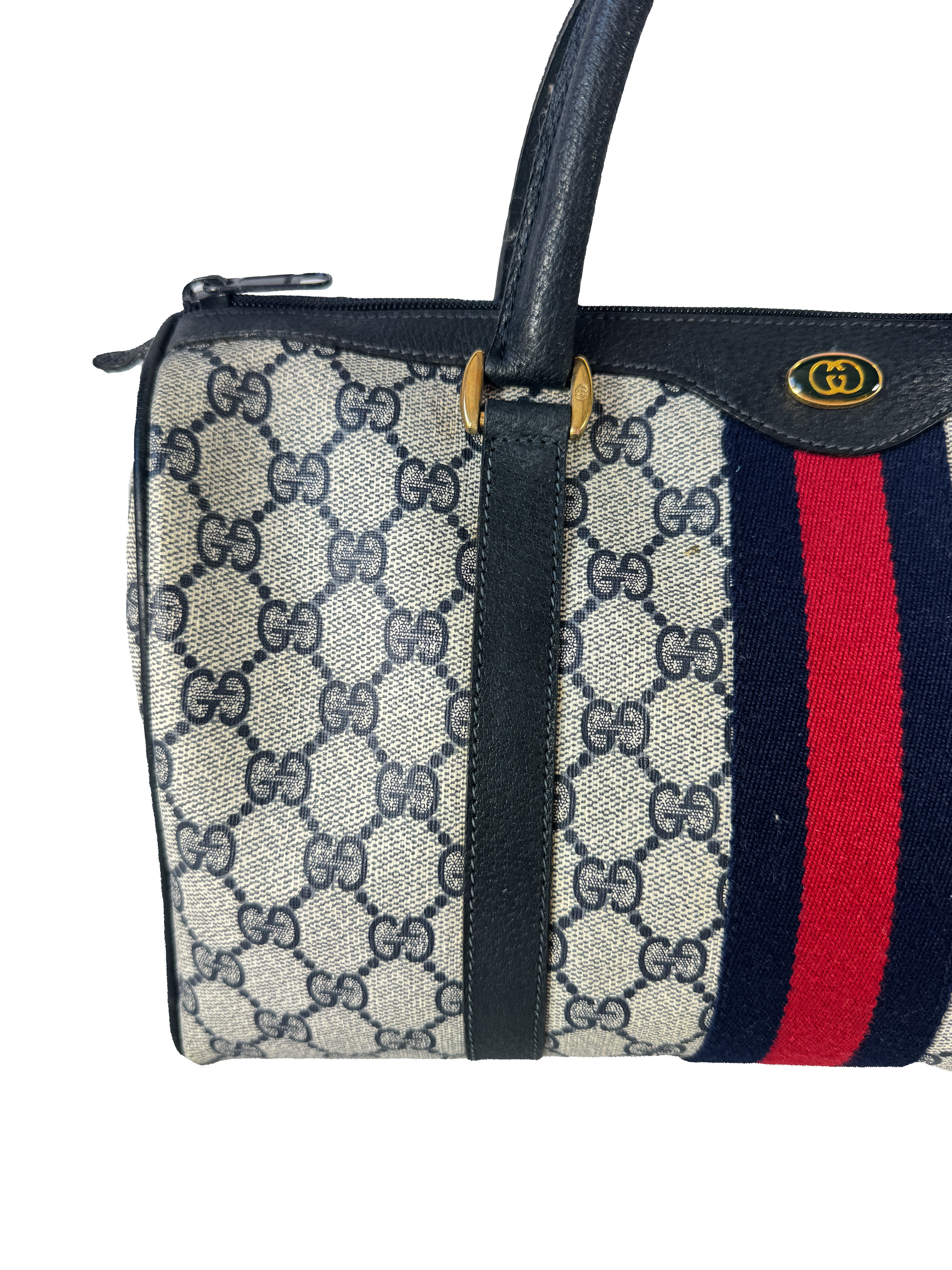 Gucci navy vintage boston bag 39-02-007