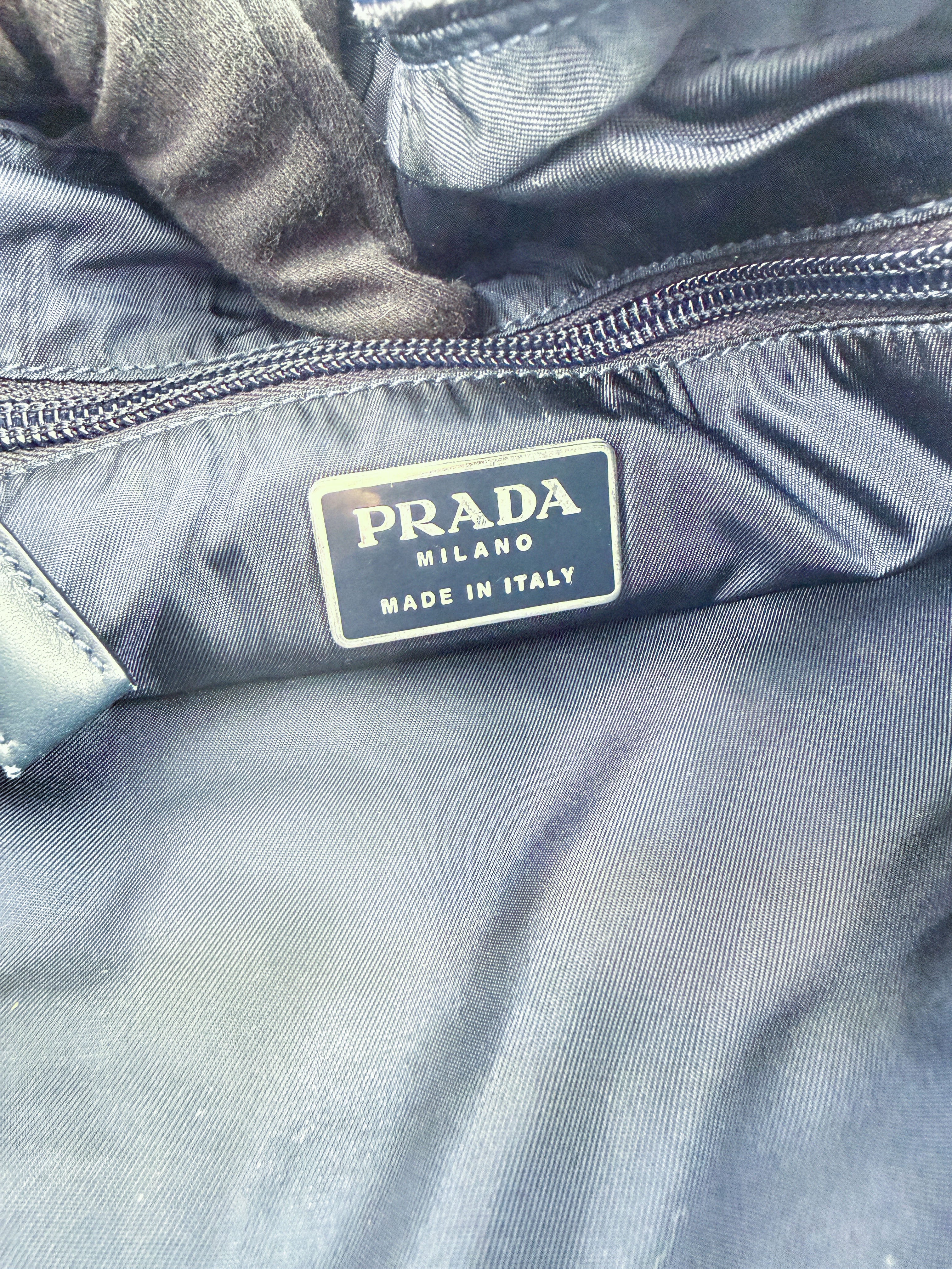Prada black & navy nylon vintage belt bag