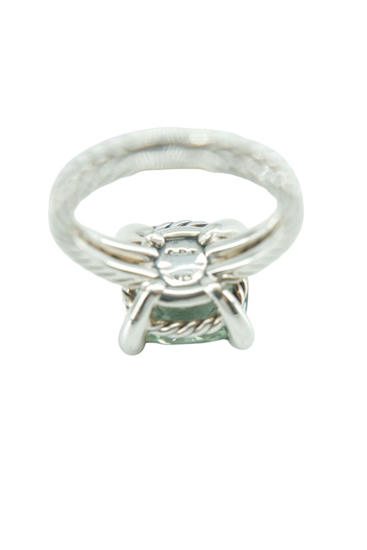 David Yurman sterling silver, diamond, Prasiolite Chatelaine ring