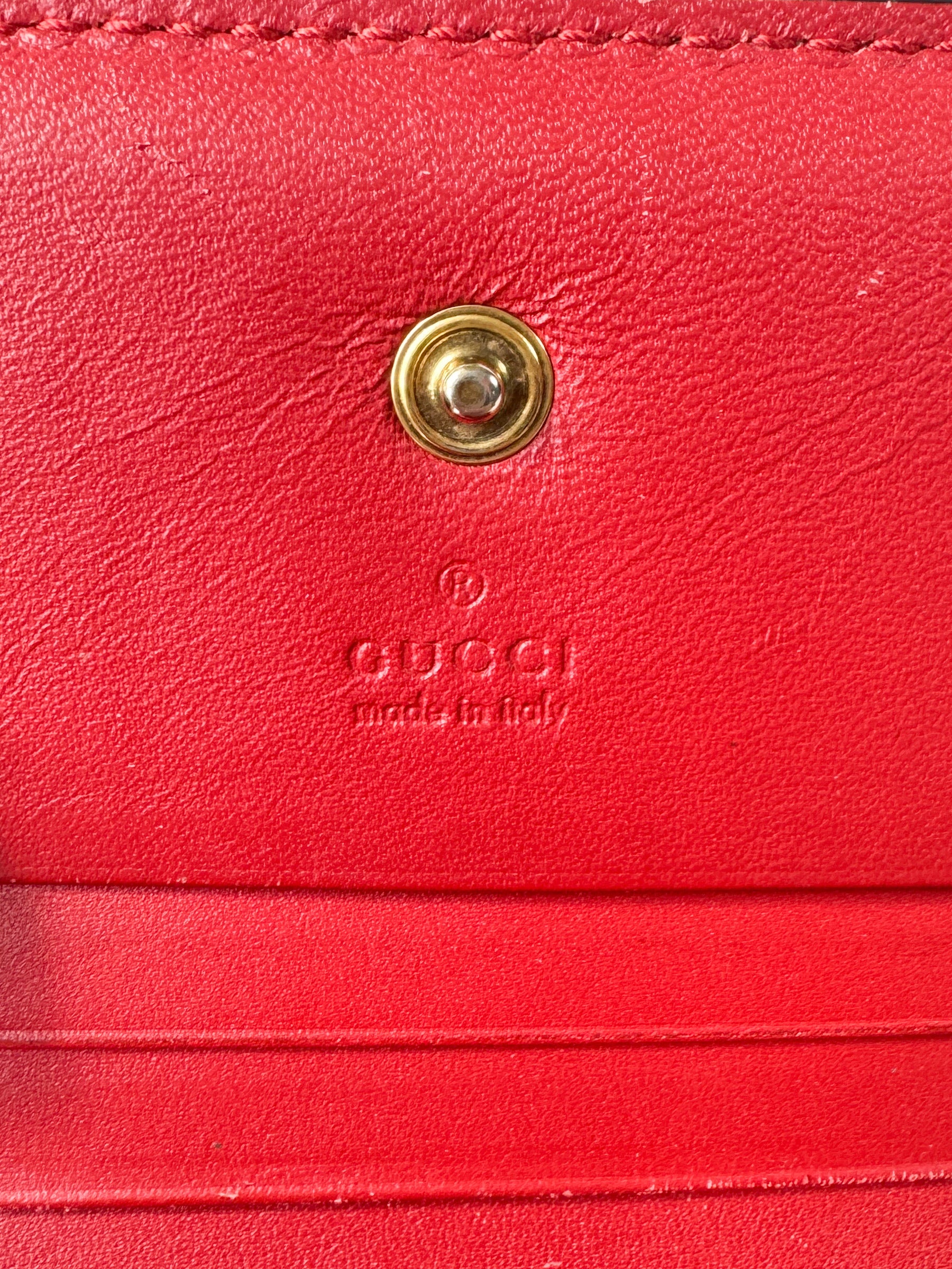 Gucci GG Supreme signature cherry cardholder wallet 476050-1147