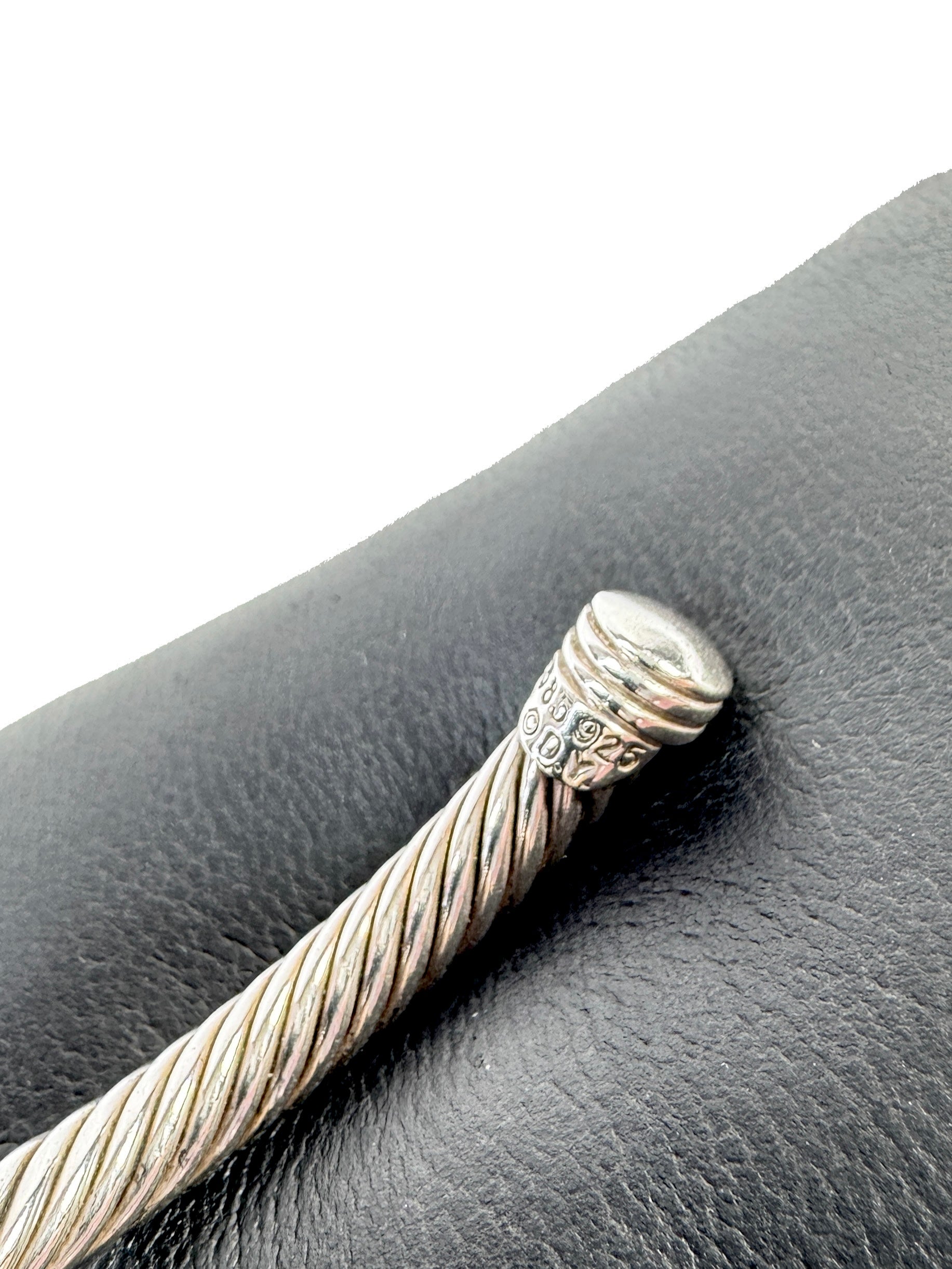 David Yurman sterling silver, yellow gold, citrine & tourmaline cable Renaissance cuff bracelet