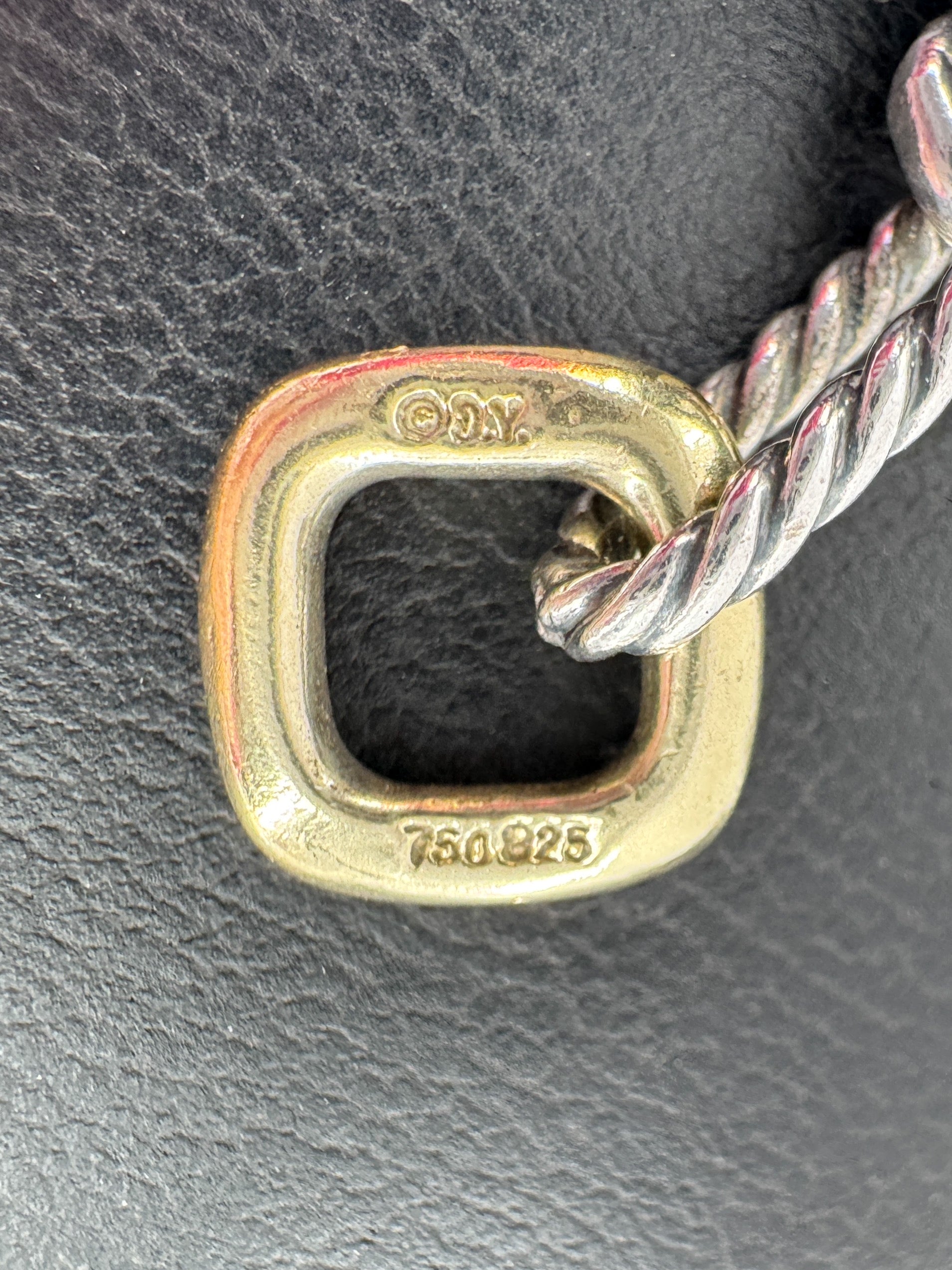 David Yurman sterling silver, 18k gold Figaro chain bracelet