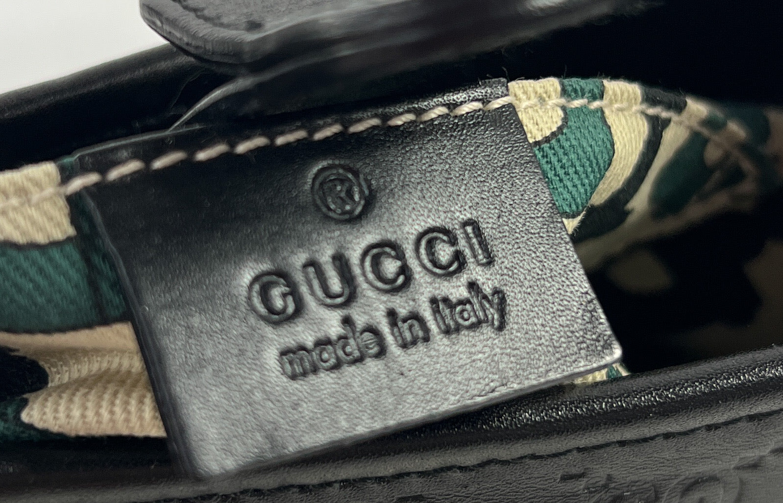 Gucci black leather mini Guccissima bag