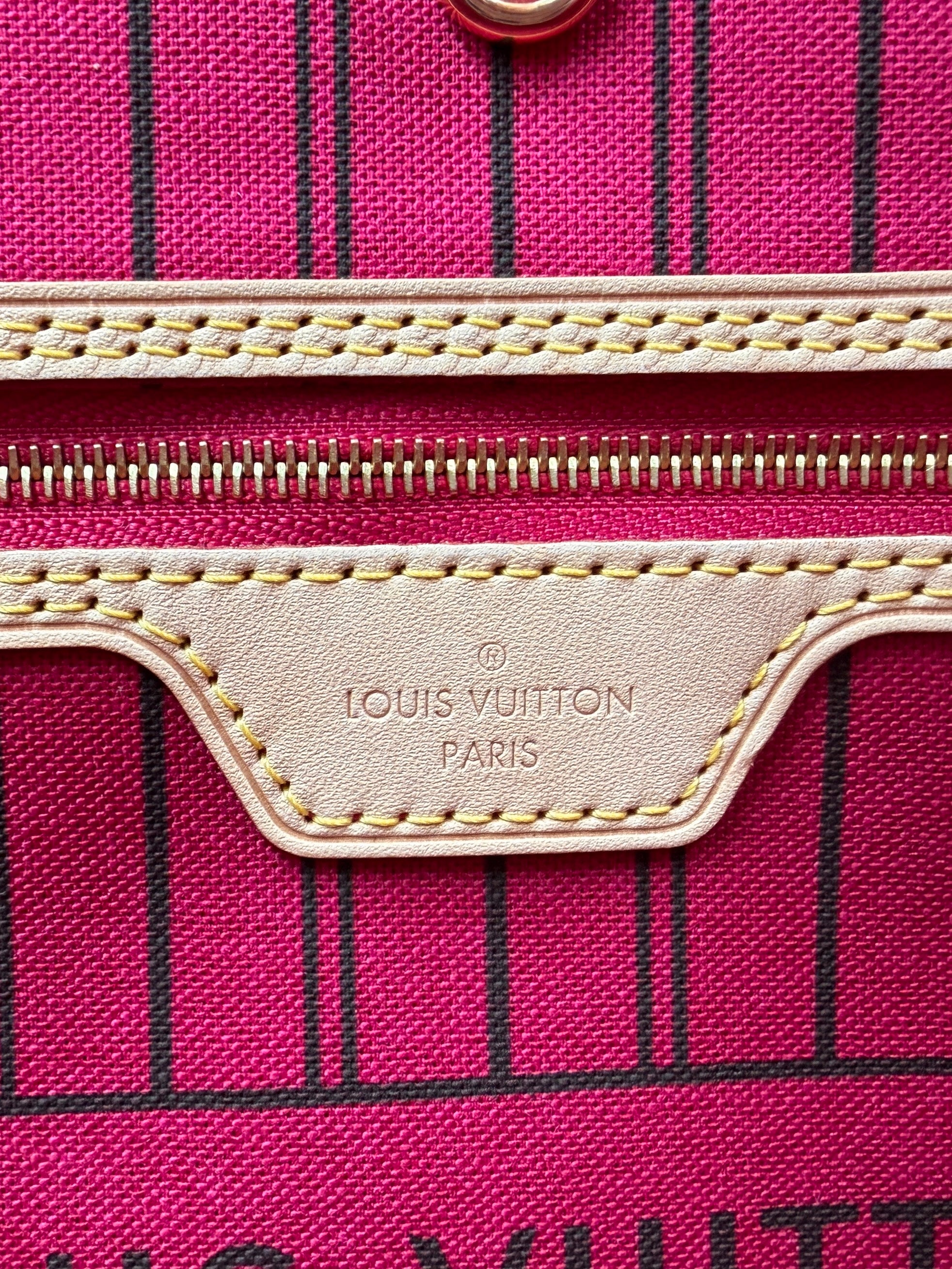 Louis Vuitton Neverfull MM w/pouch fuschia SD1199