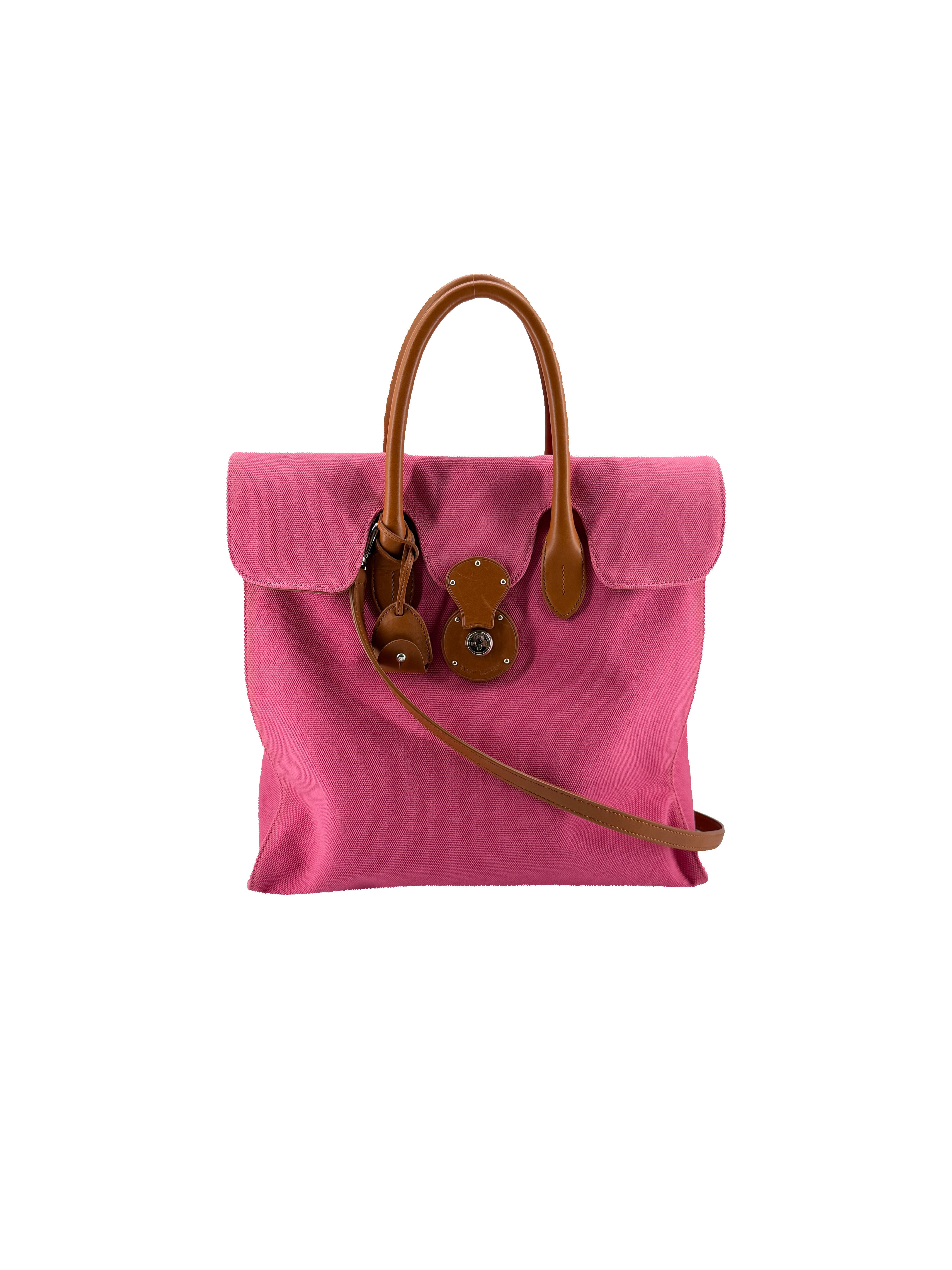 Ralph Lauren pink canvas Ricky tote