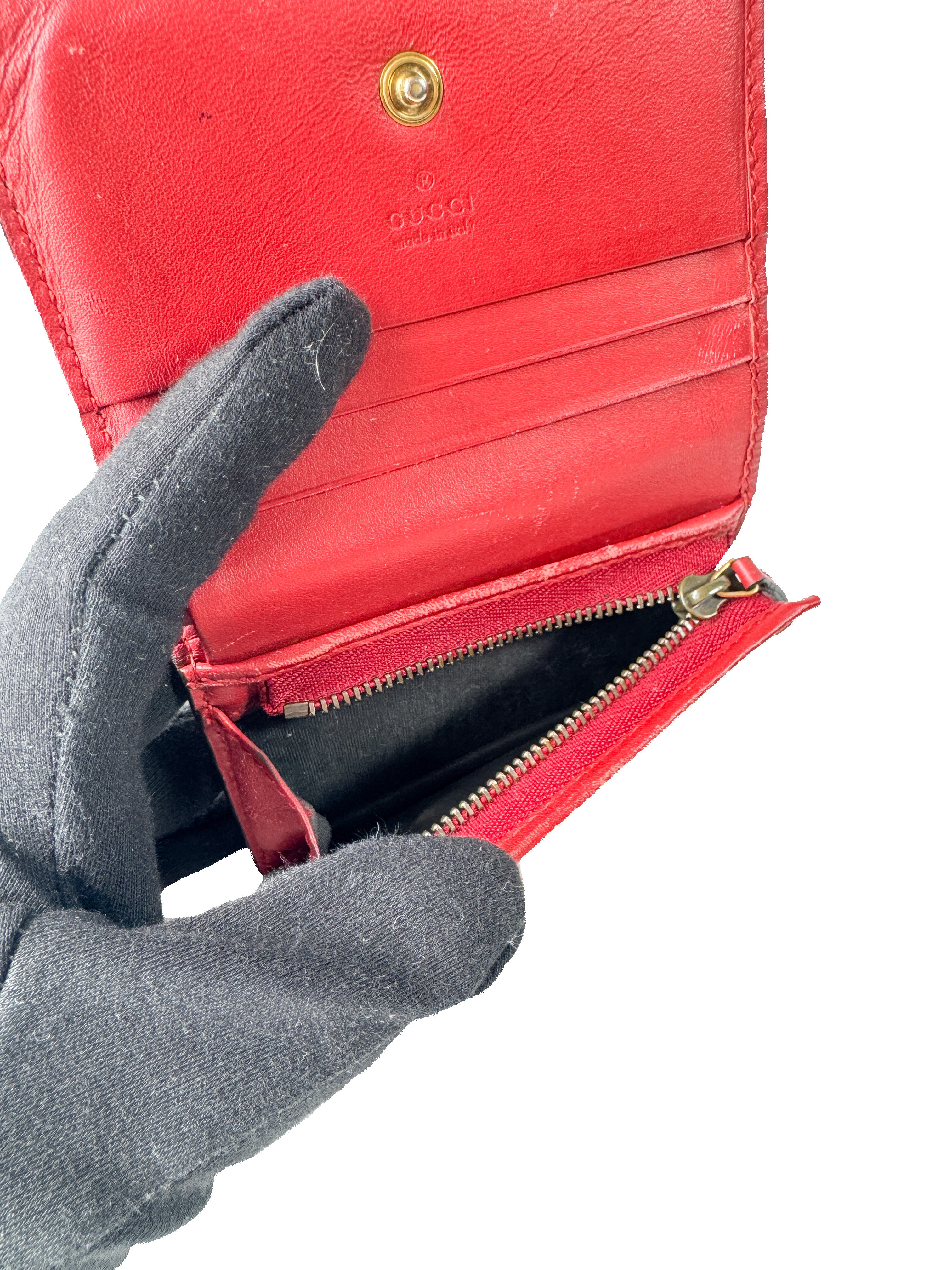 Gucci GG Supreme signature cherry cardholder wallet 476050-1147