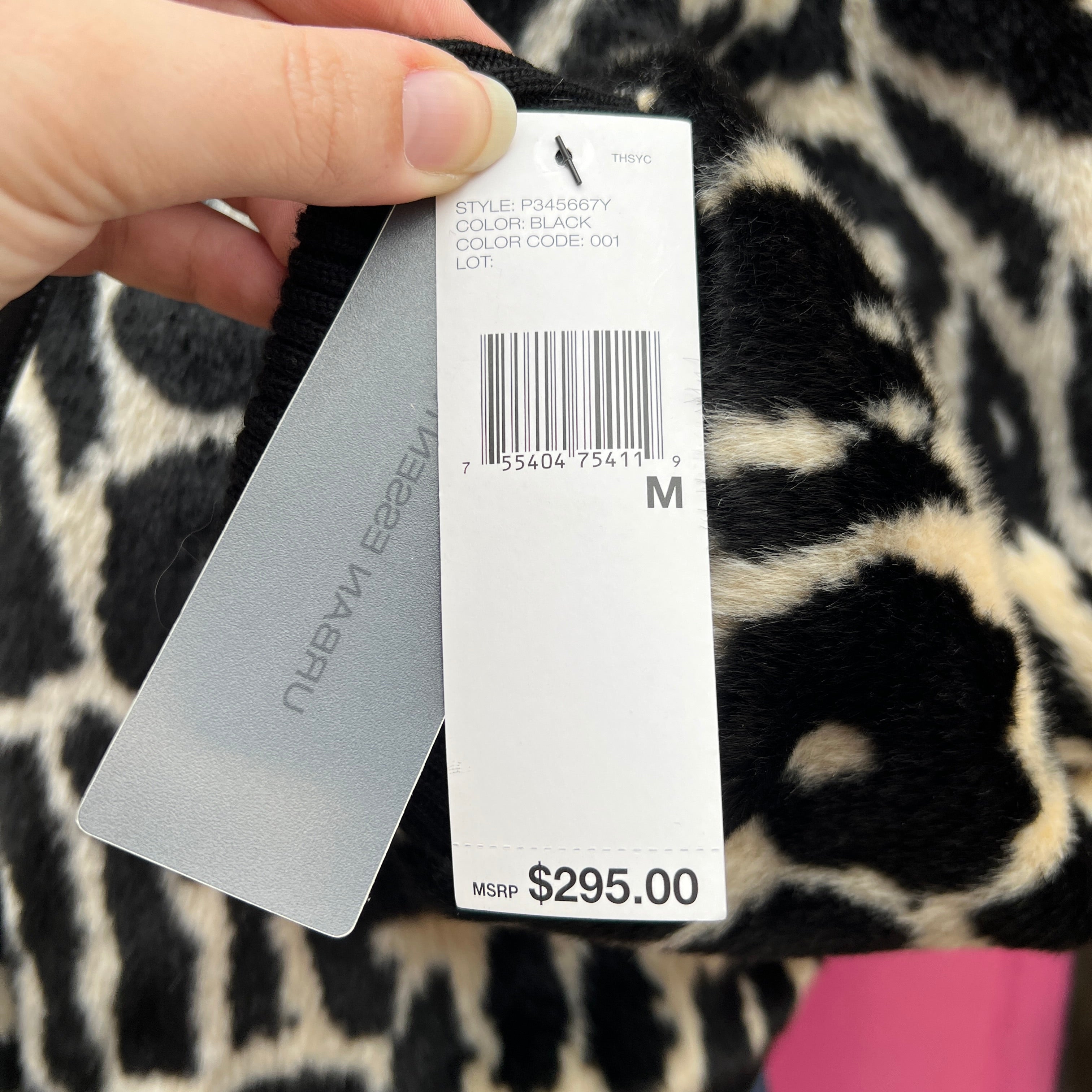 DKNY leopard print faux fur bomber jacket size M NWT