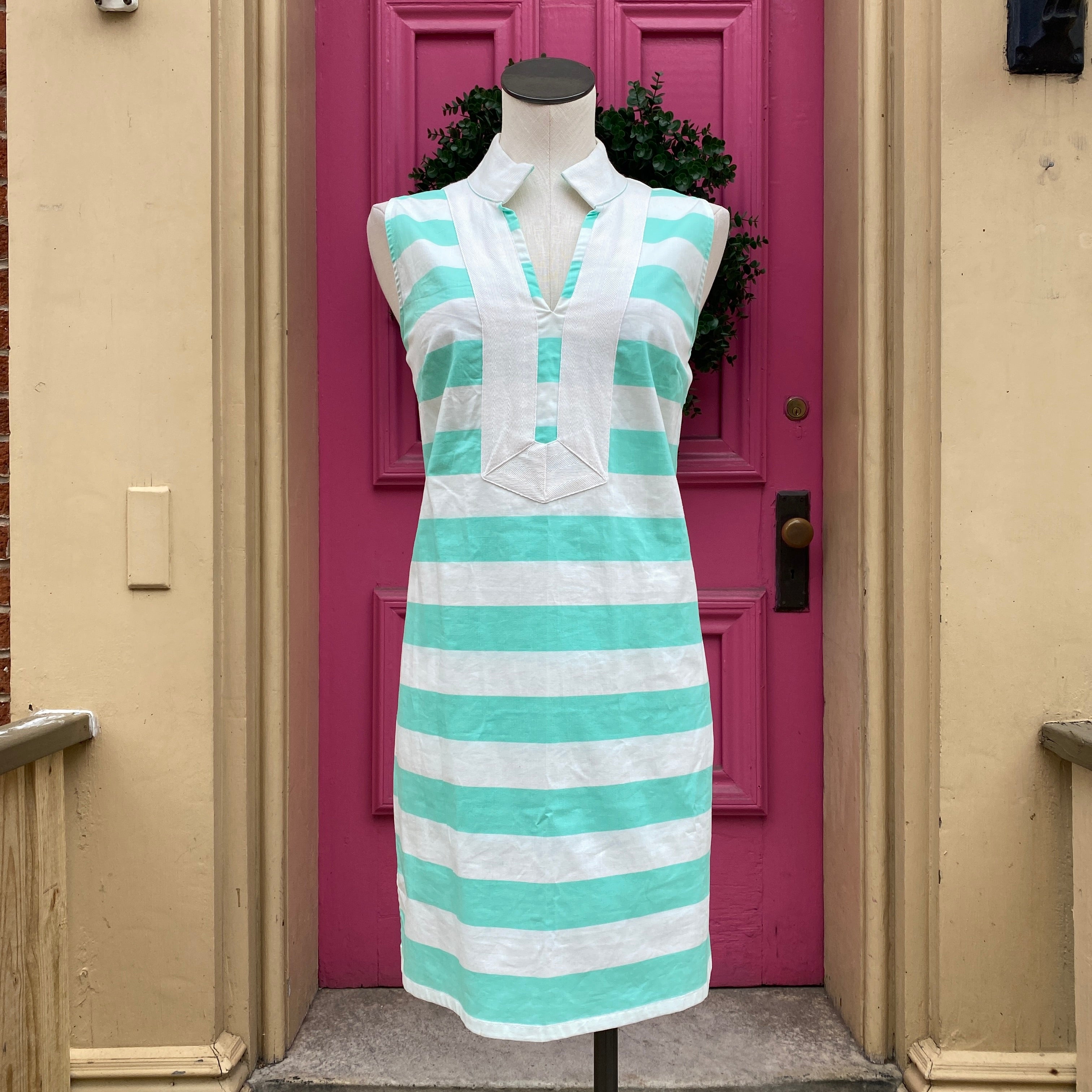 Sail to Sable mint white striped tank dress size L NWT