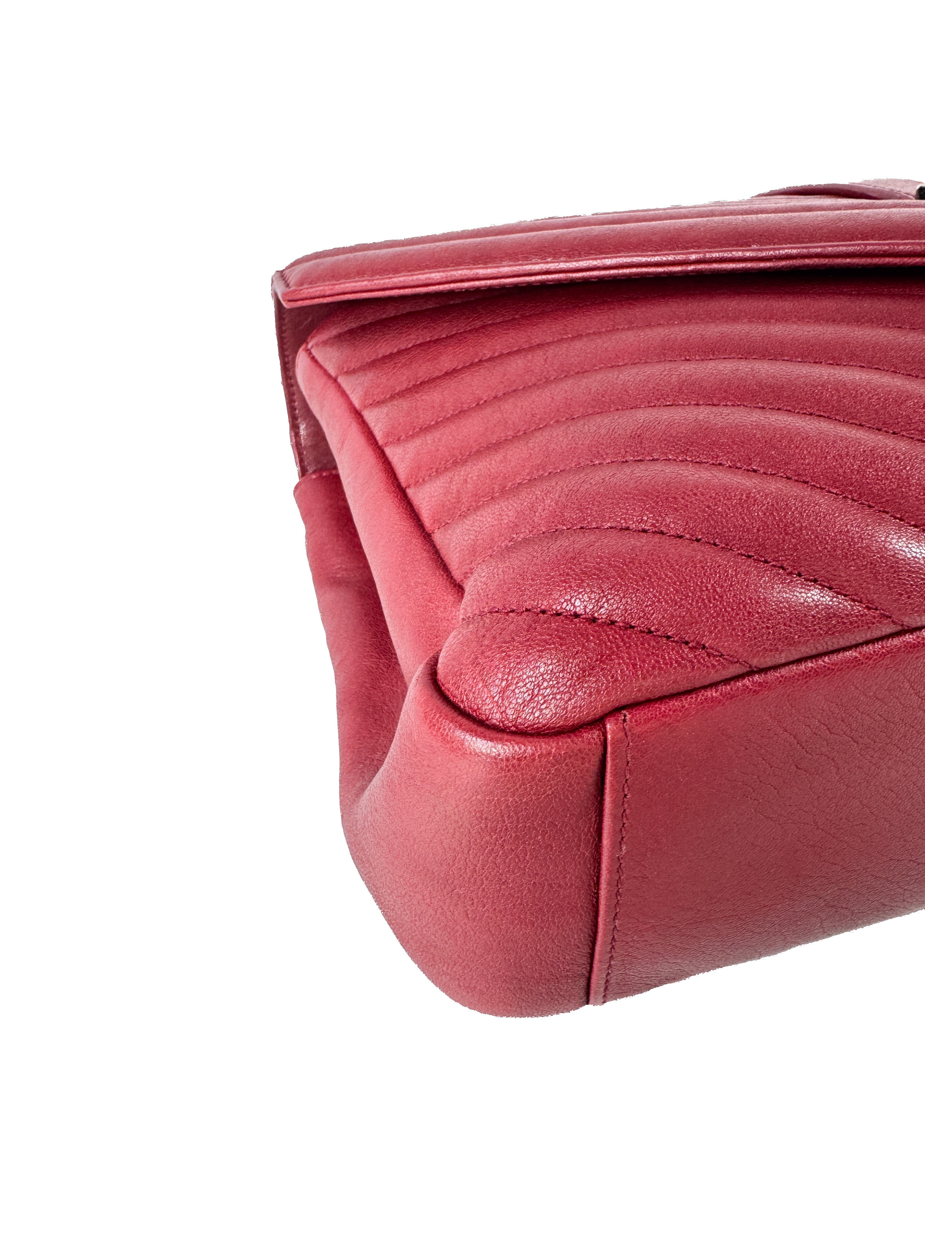 Saint Laurent red leather large College shoulder bag IDN-392738-0717