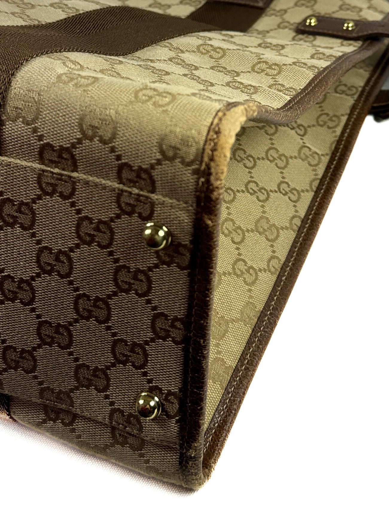 Gucci brown monogram vertical tote 214397