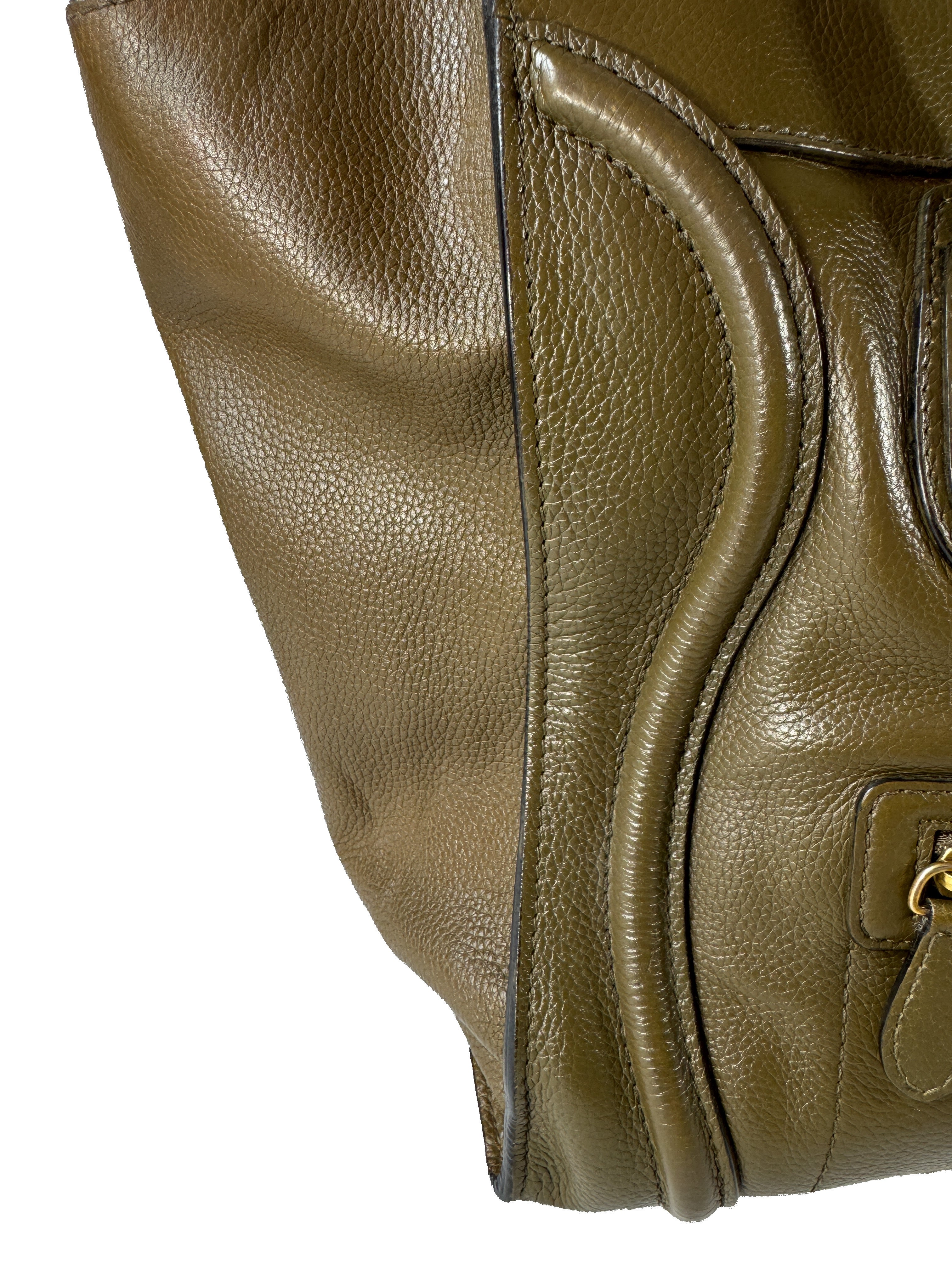 Celine olive leather mini luggage tote S-PA-1121