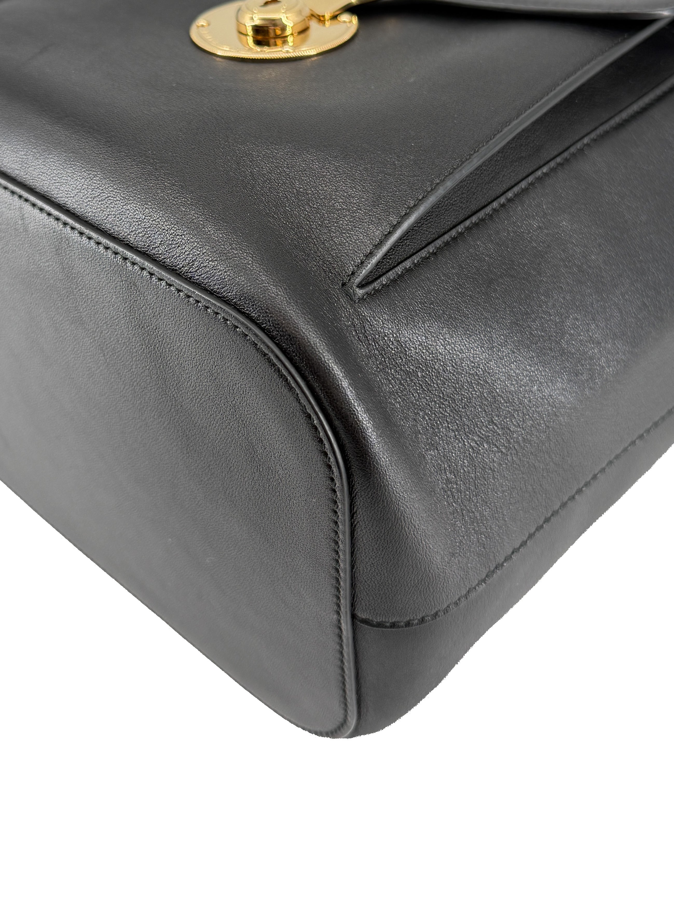Ralph Lauren black bucket bag with Ricky closure