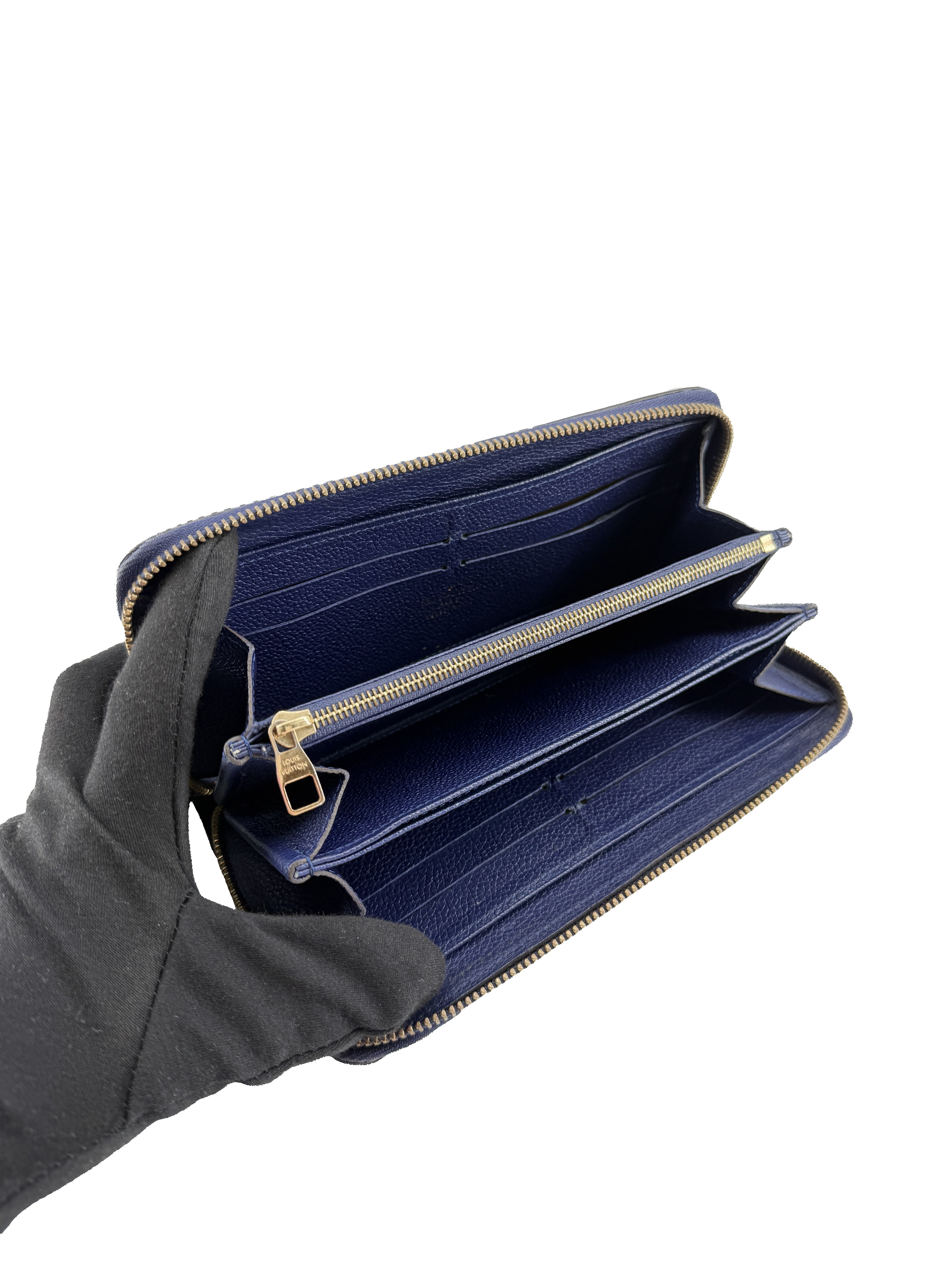 Louis Vuitton navy monogram empreinte zippy wallet SP1145 - My Girlfriend's Wardrobe LLC
