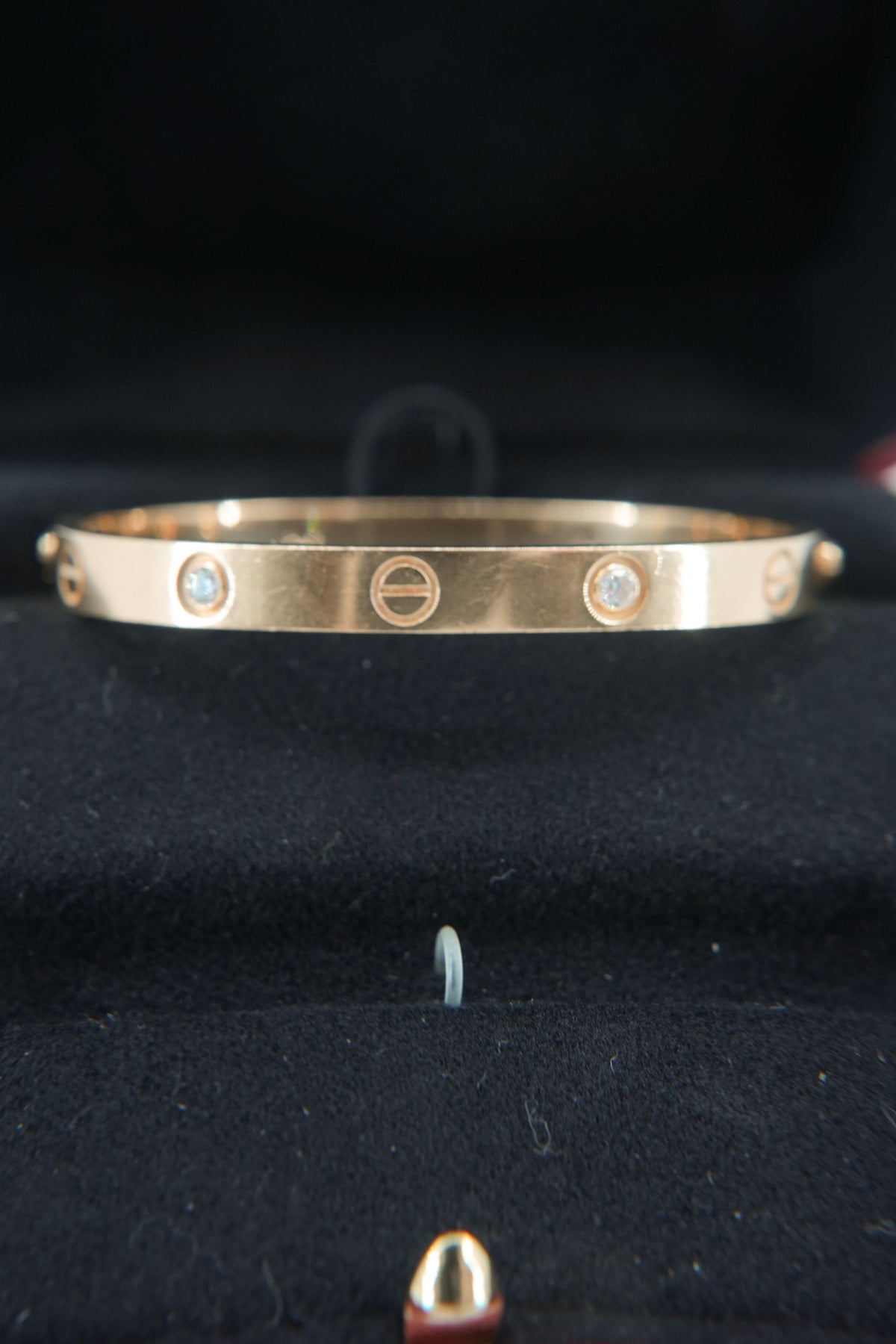 Cartier love 4 diamond 18k yellow gold bracelet size 17 PKZ936