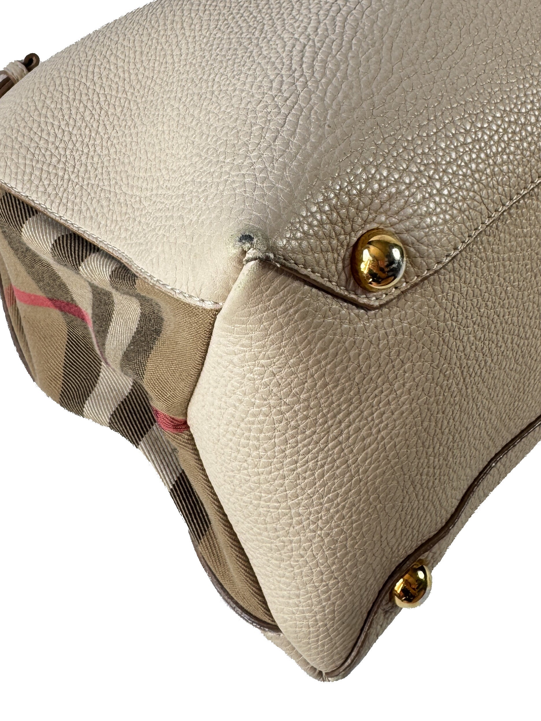 Burberry beige Nova Check Banner satchel