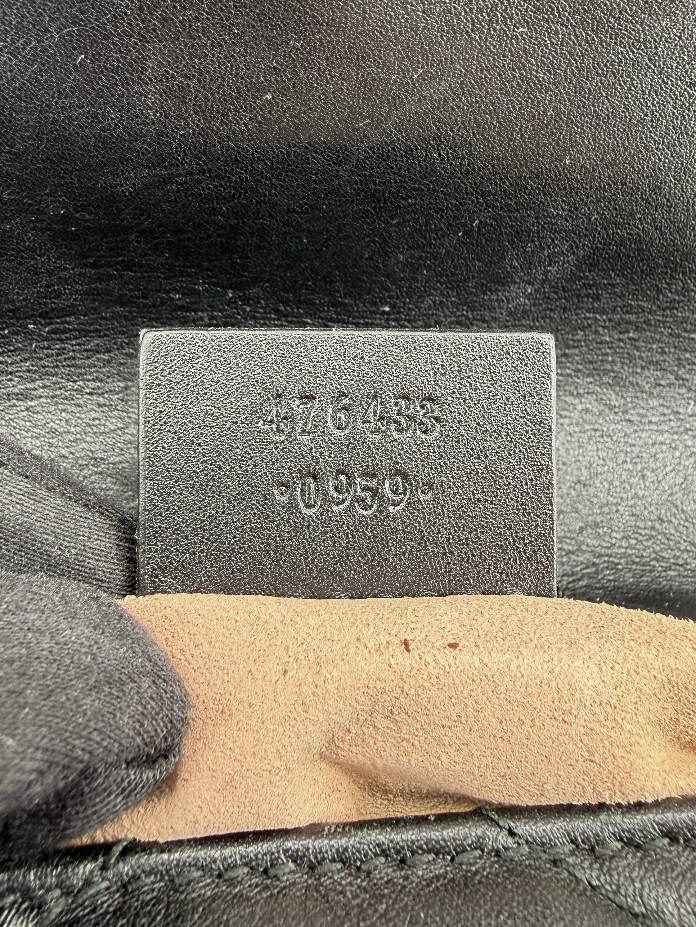 Gucci black mini Marmont flap shoulder bag 476433-0959-