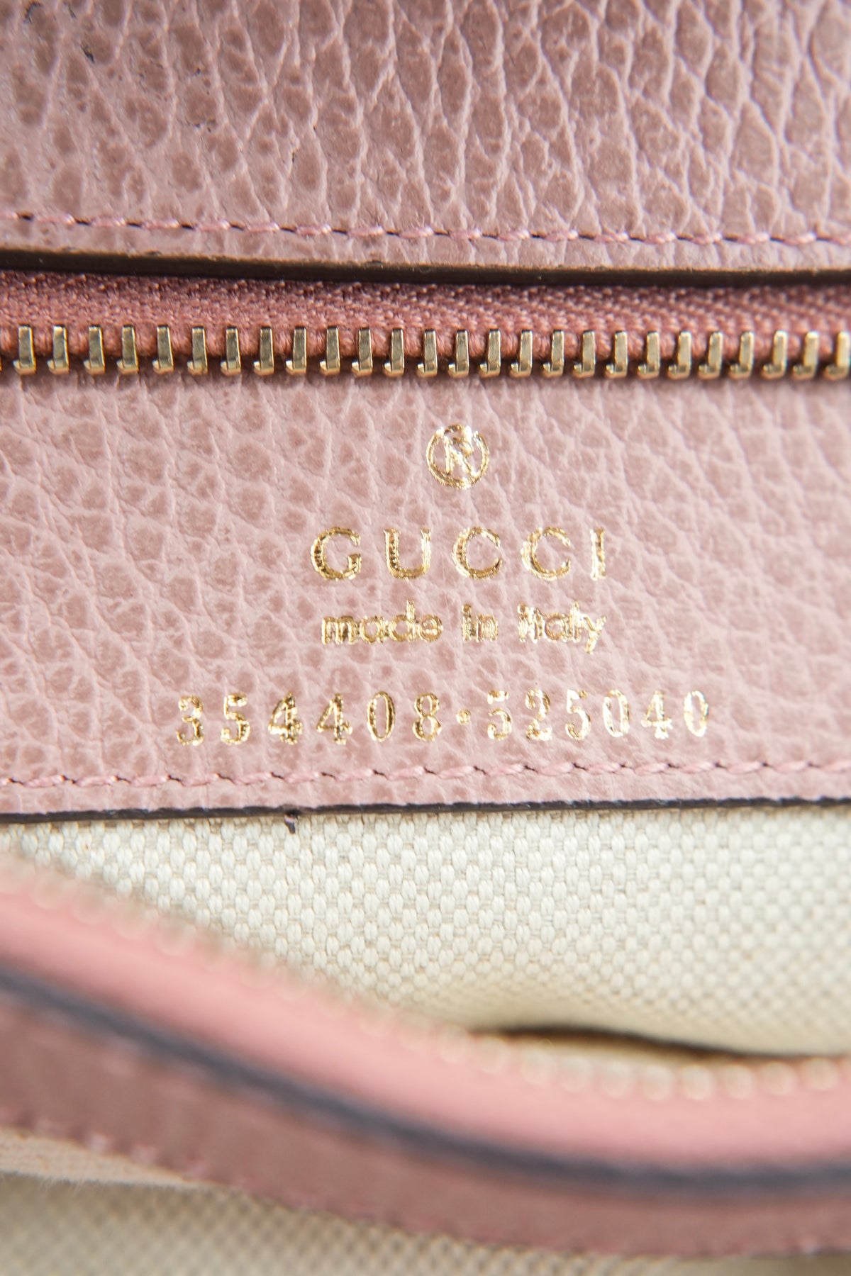 Gucci taupe, pink Swing tote 535040