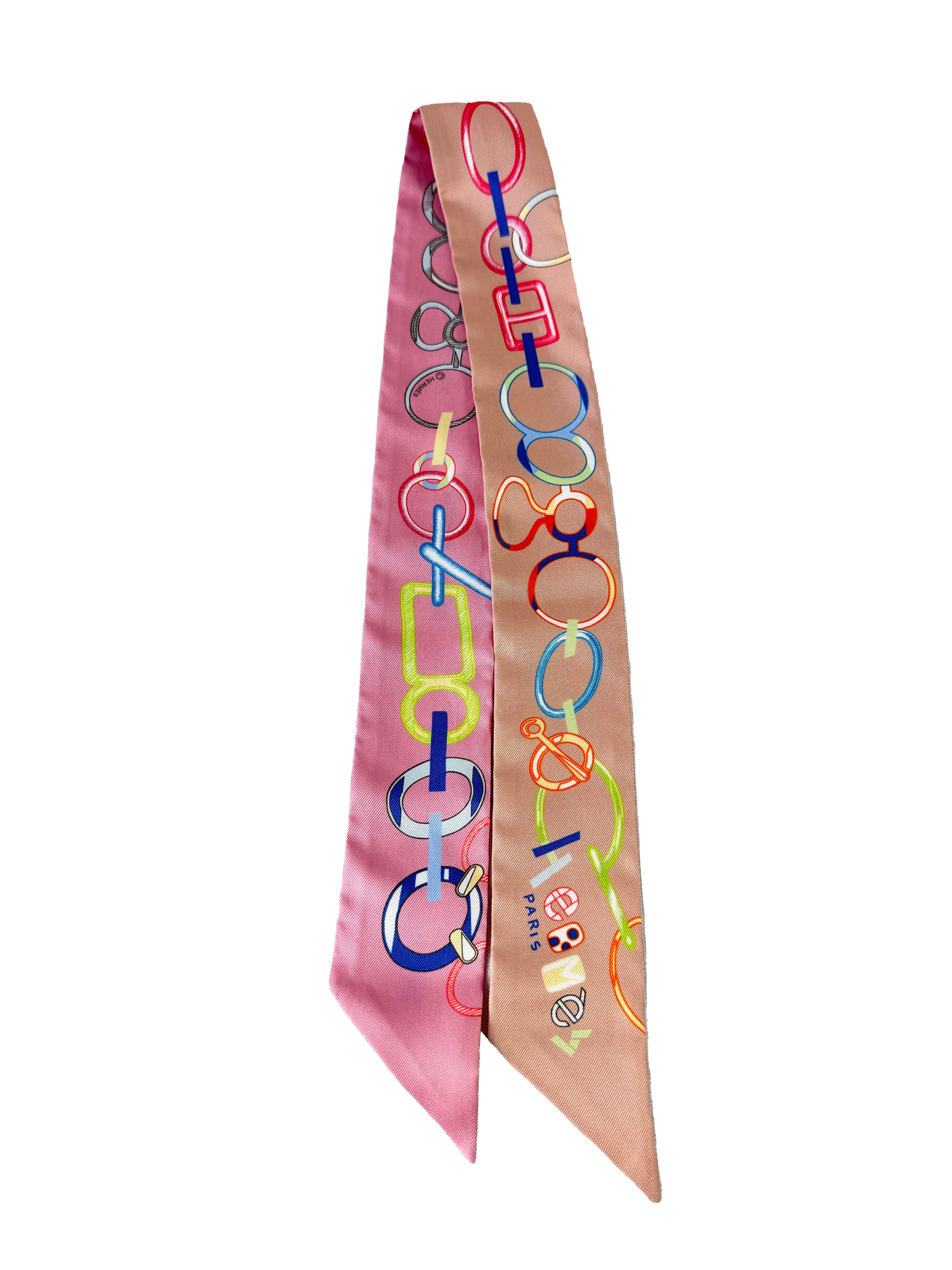 Hermès Do Re Boucles silk twilly