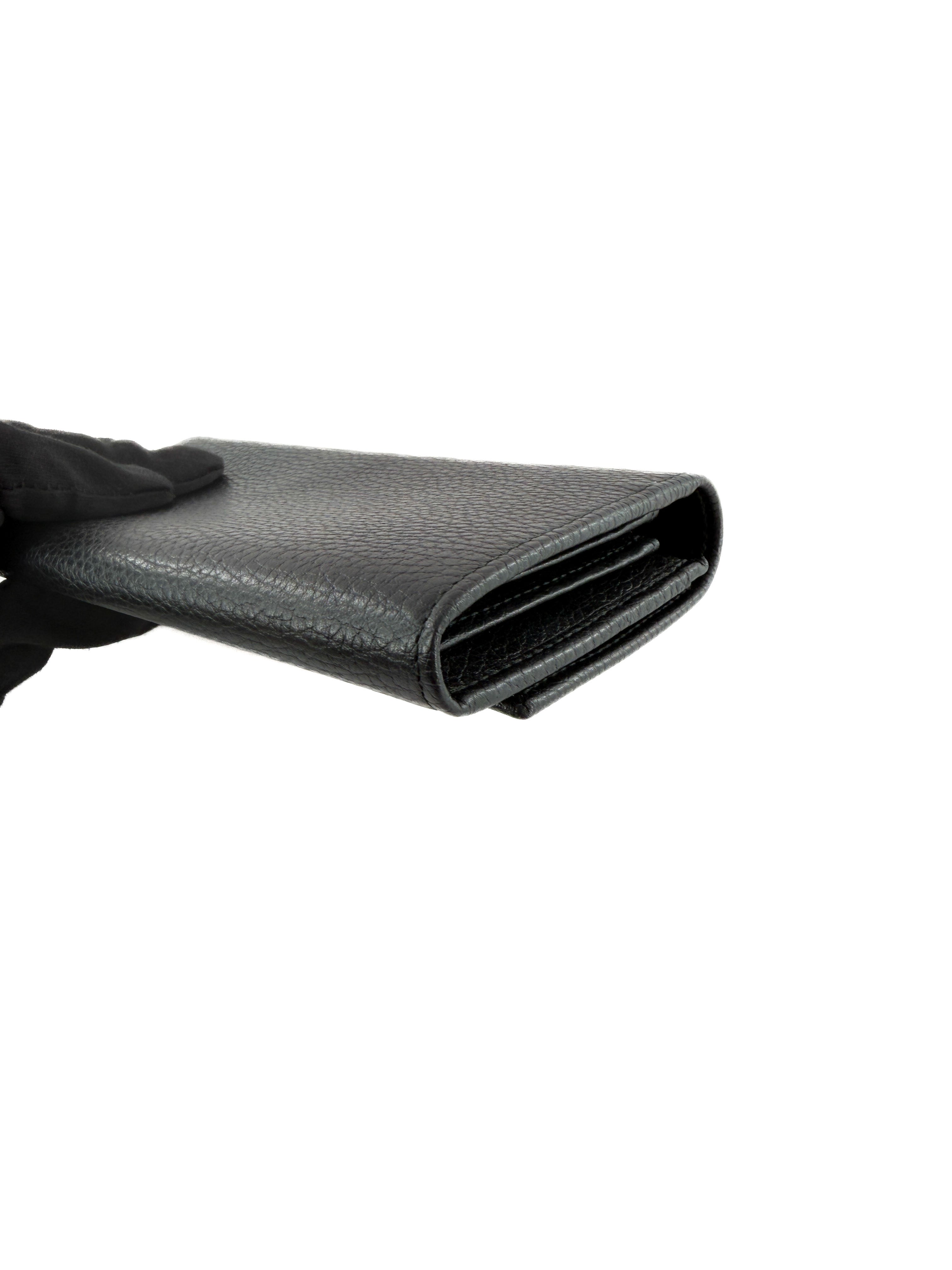 Gucci black leather Butterfly wallet 499359 1147