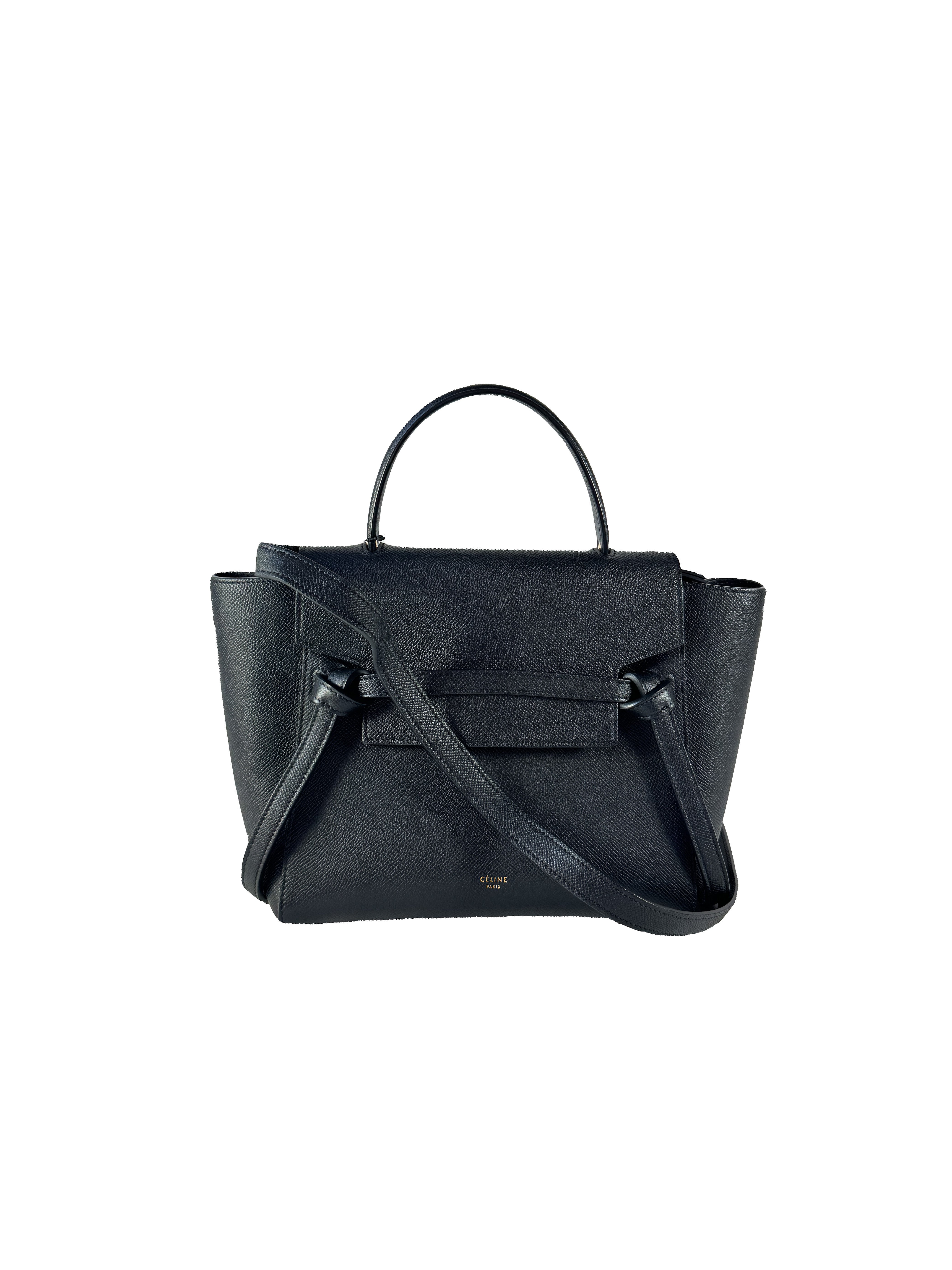 Celine black leather micro belt bag S-SL-4176