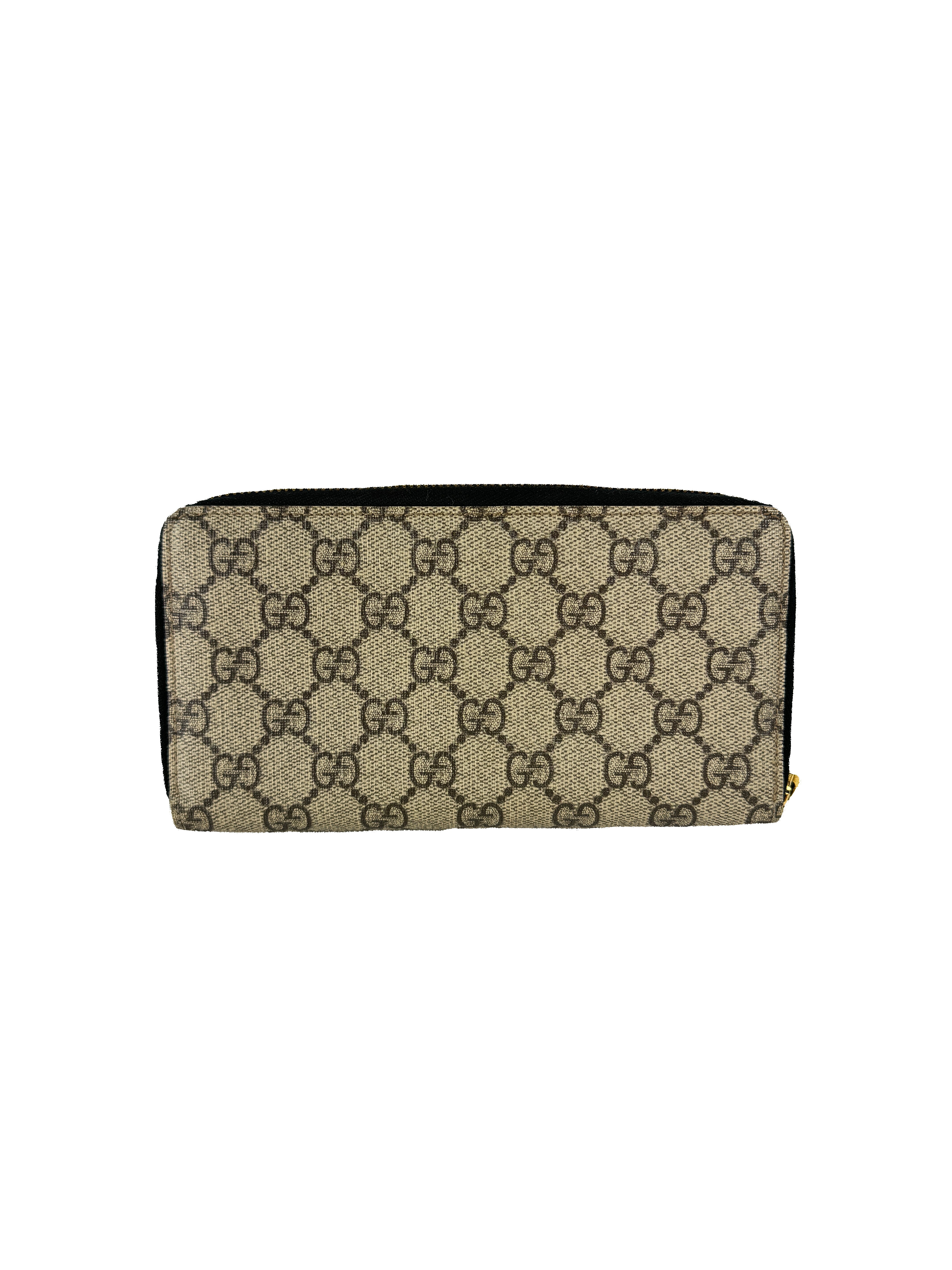 Gucci black/brown Marmont zip around wallet 4561170959