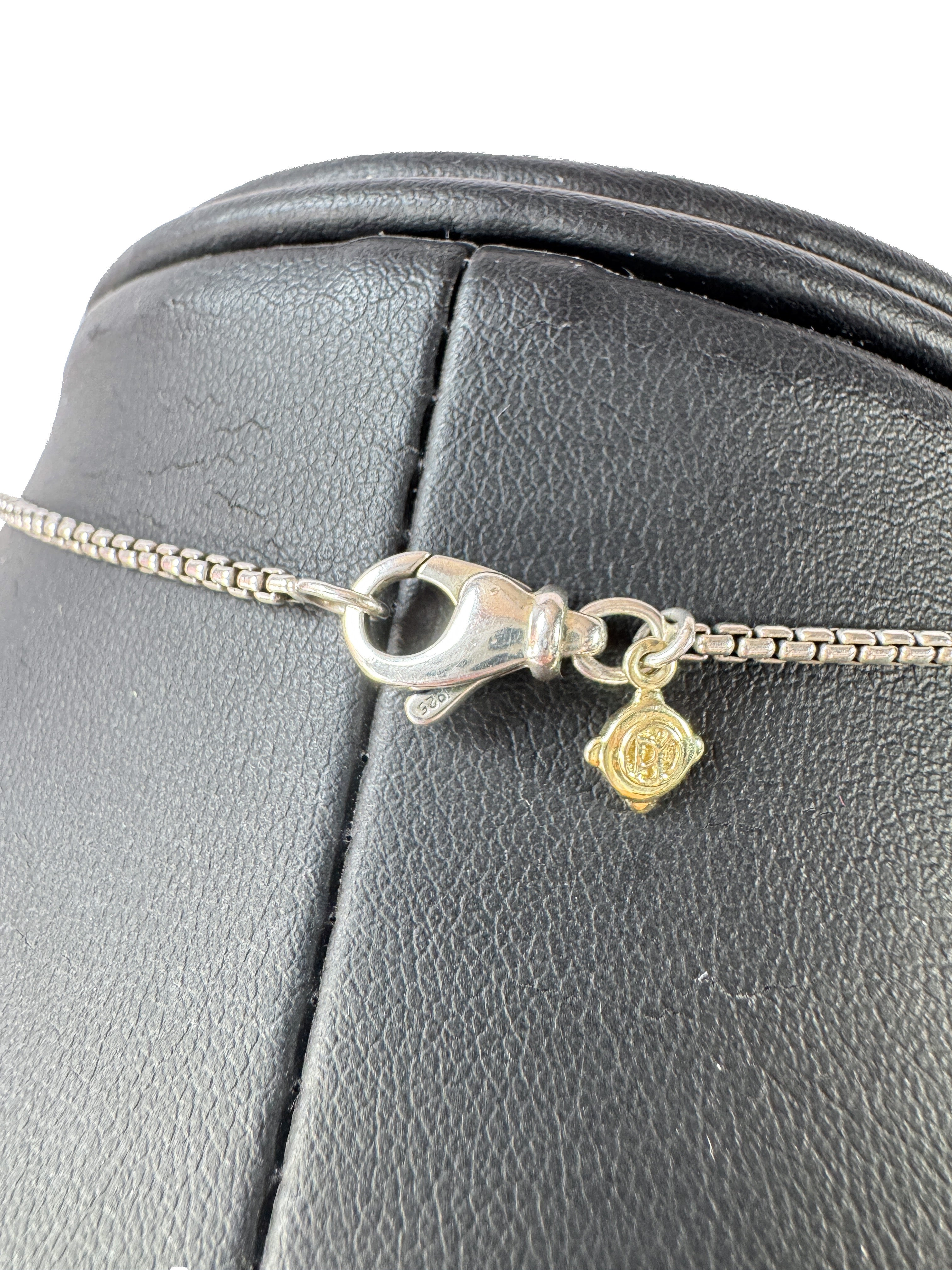 David Yurman sterling silver, gold, diamond Helena necklace