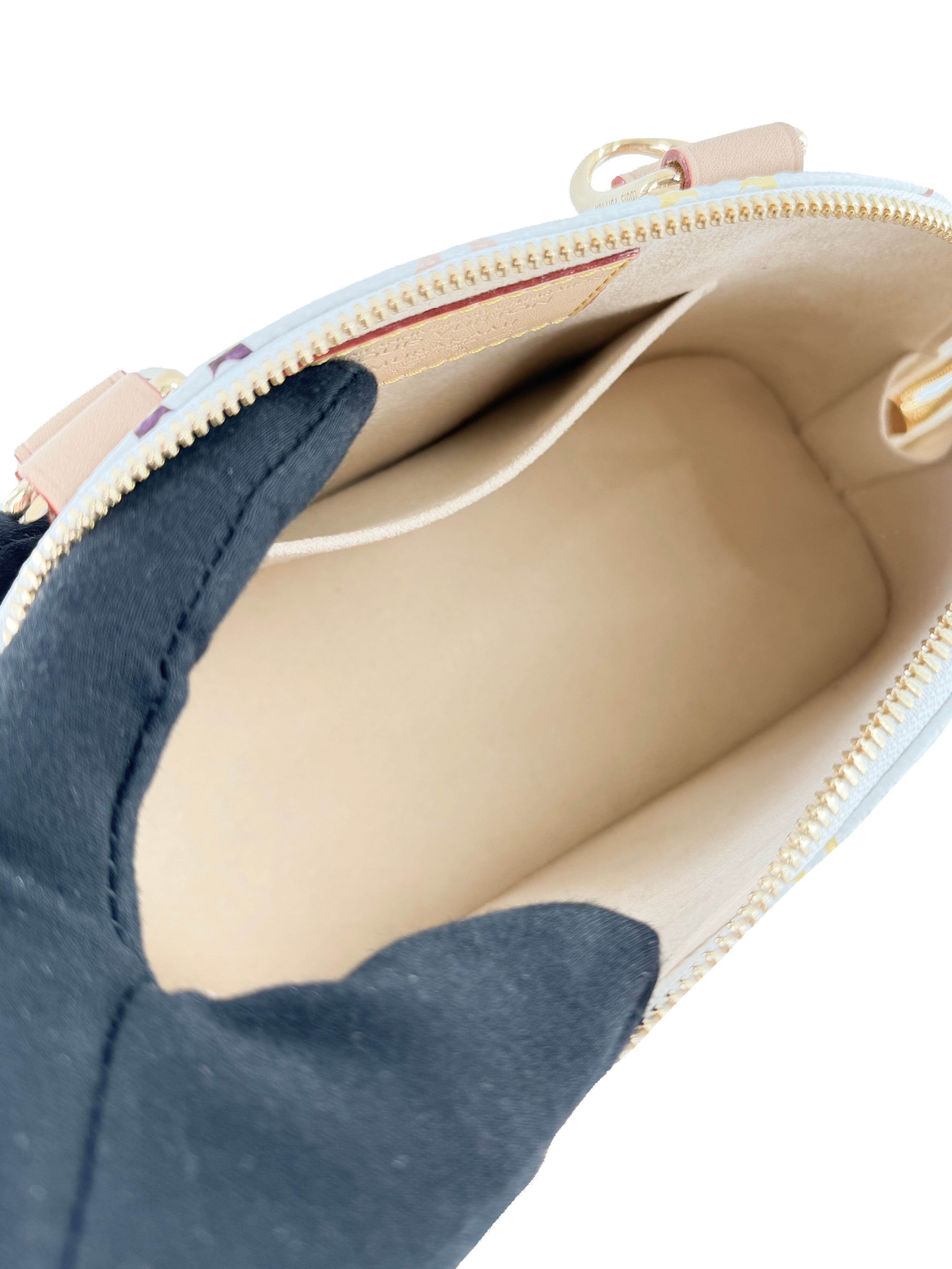 Louis Vuitton x Takashi Murakami multicolor Alma BB white NFC