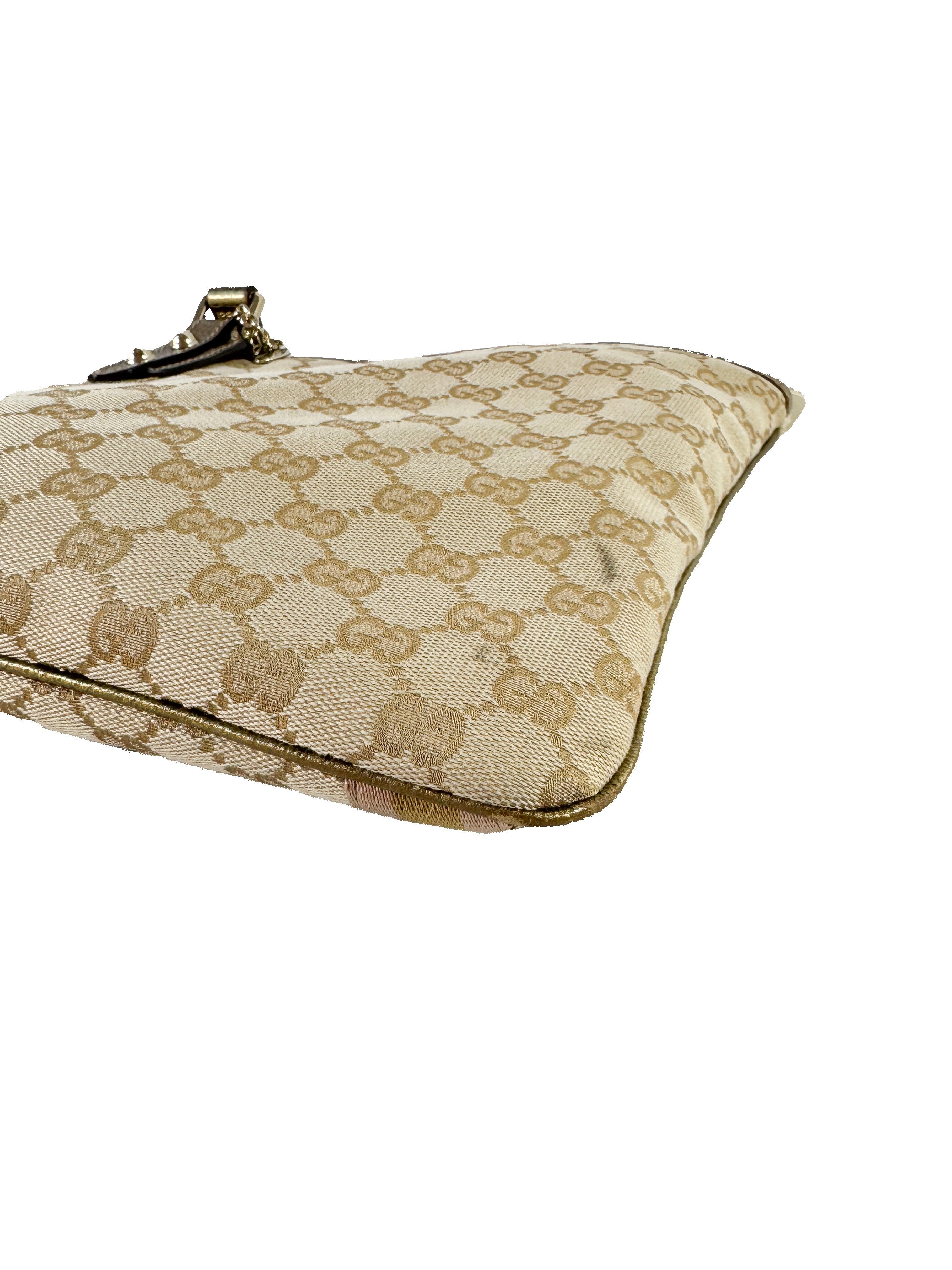 Gucci brown/gold/pink GG Jolicoeur messenger bag 203998