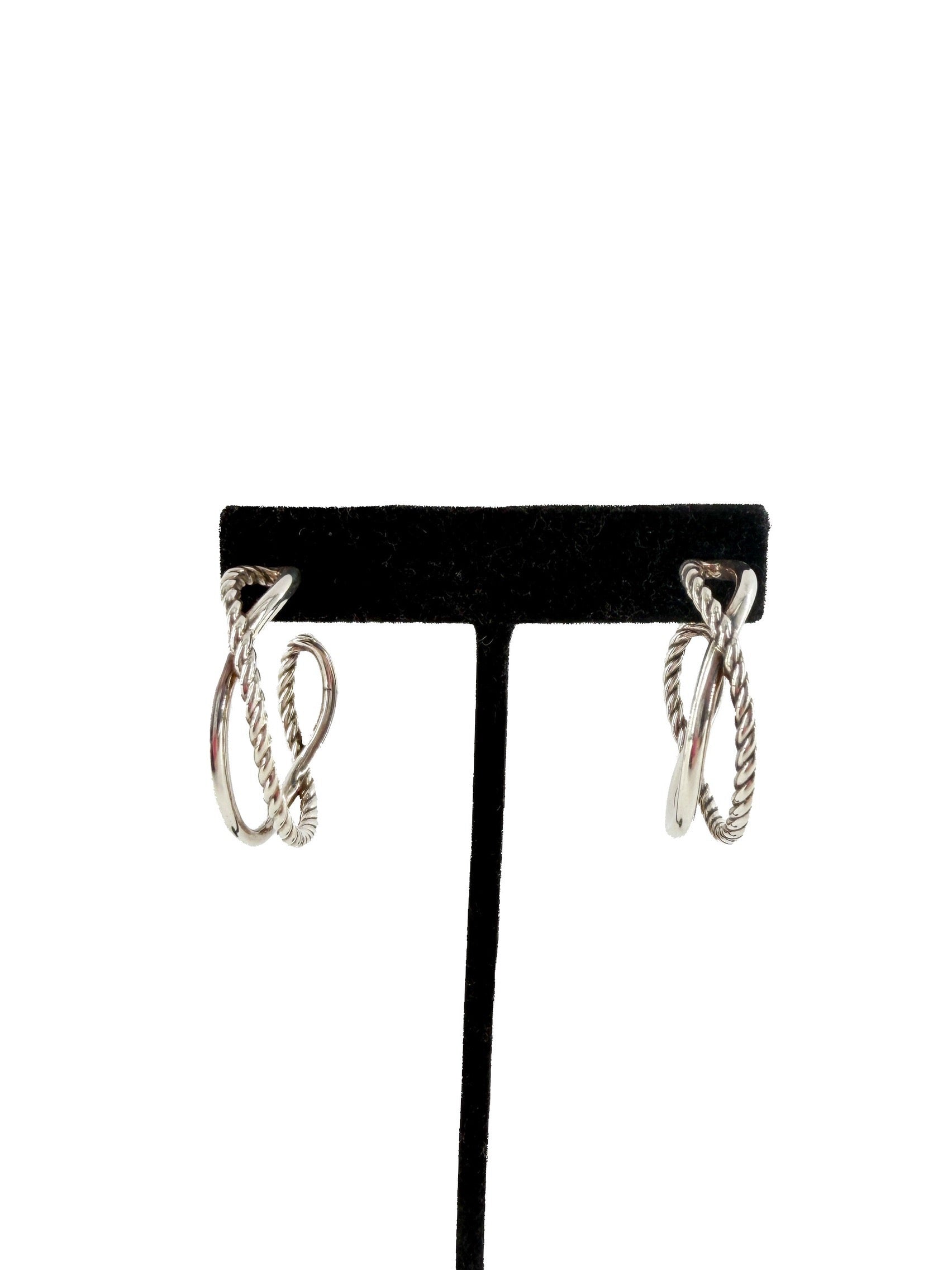 David Yurman sterling silver cable intertwined crossover earrings